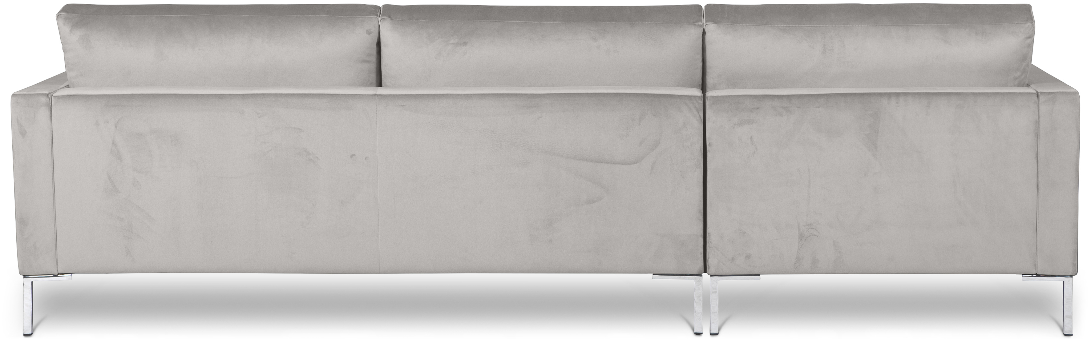 Portobello Sofa Récamiere Links Samt Metall Hellgrau