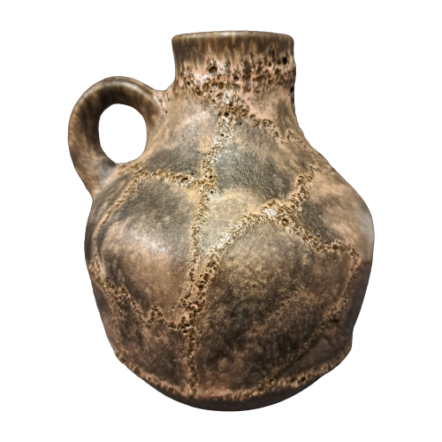 Vintage 323 Fat Lava Vase Keramik Braun 