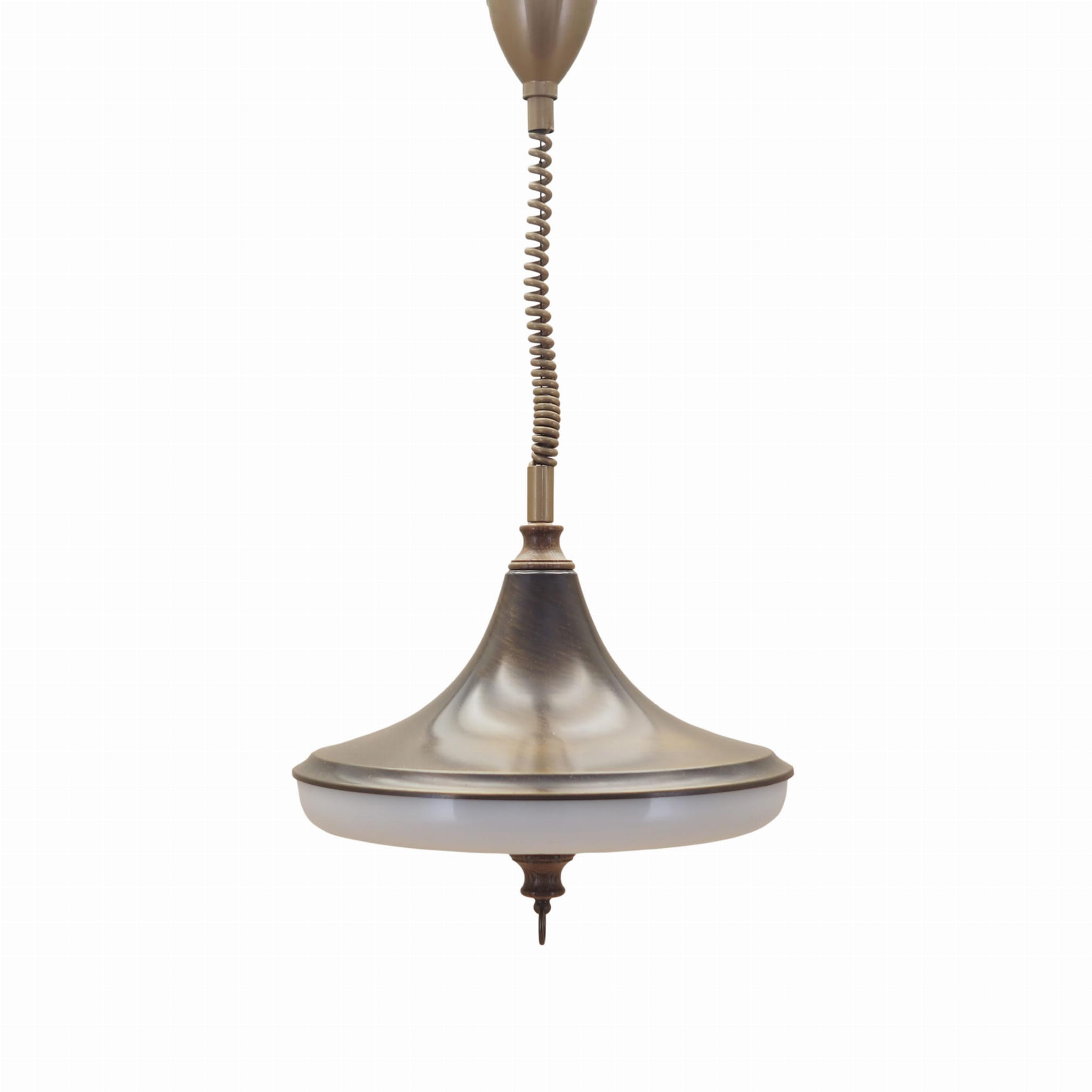 Vintage Pendant Lamp Metal Plastic White 1980s