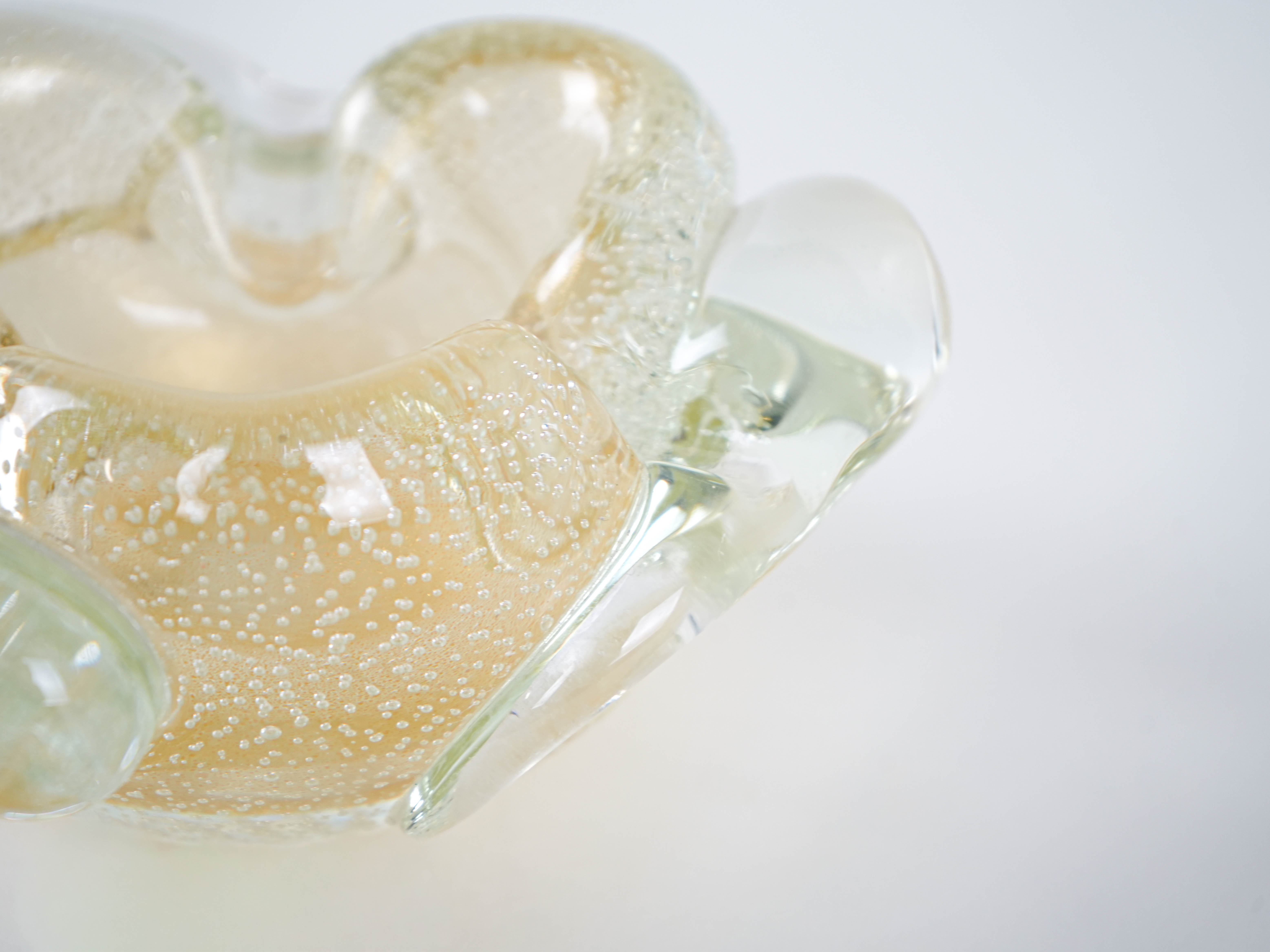 Ashtray Murano glass Yellow 1960s