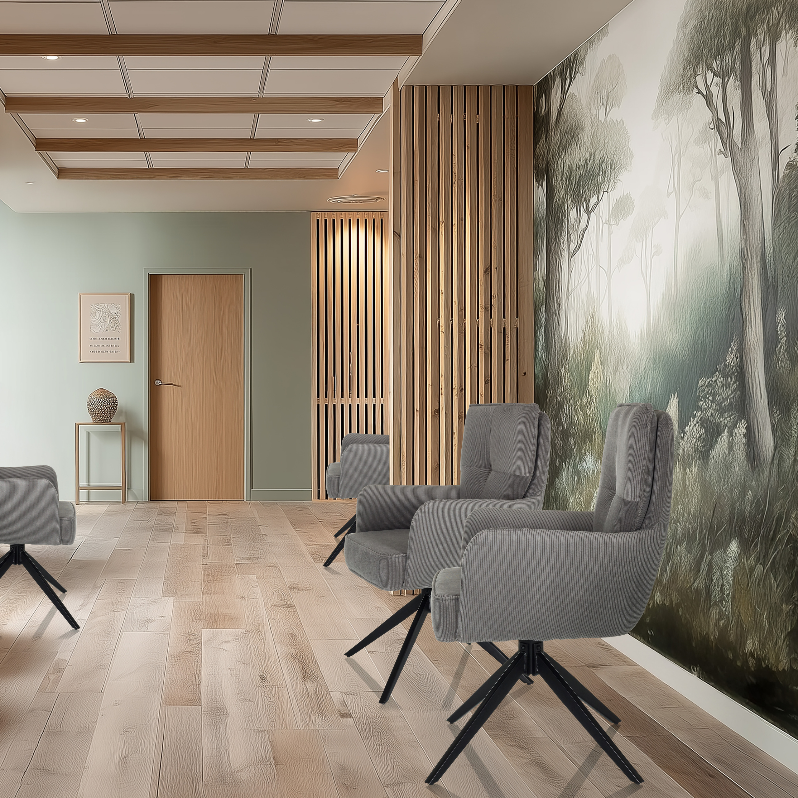 TARUGO Drehstuhl Stoff Grau