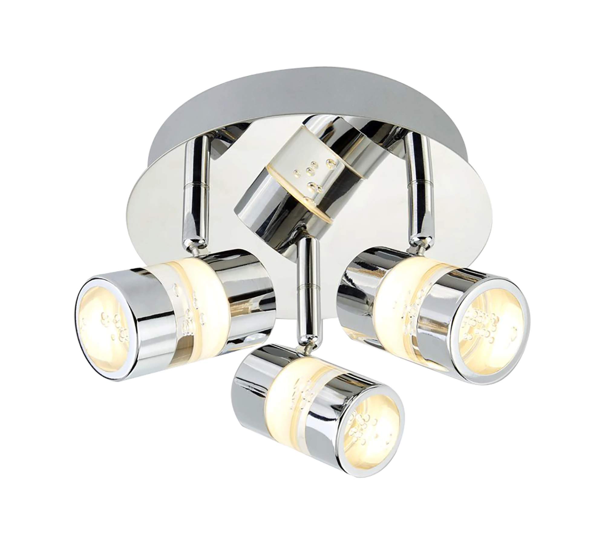 3-Flammige LED-Deckenleuchte Acrylglas Stahl Silber