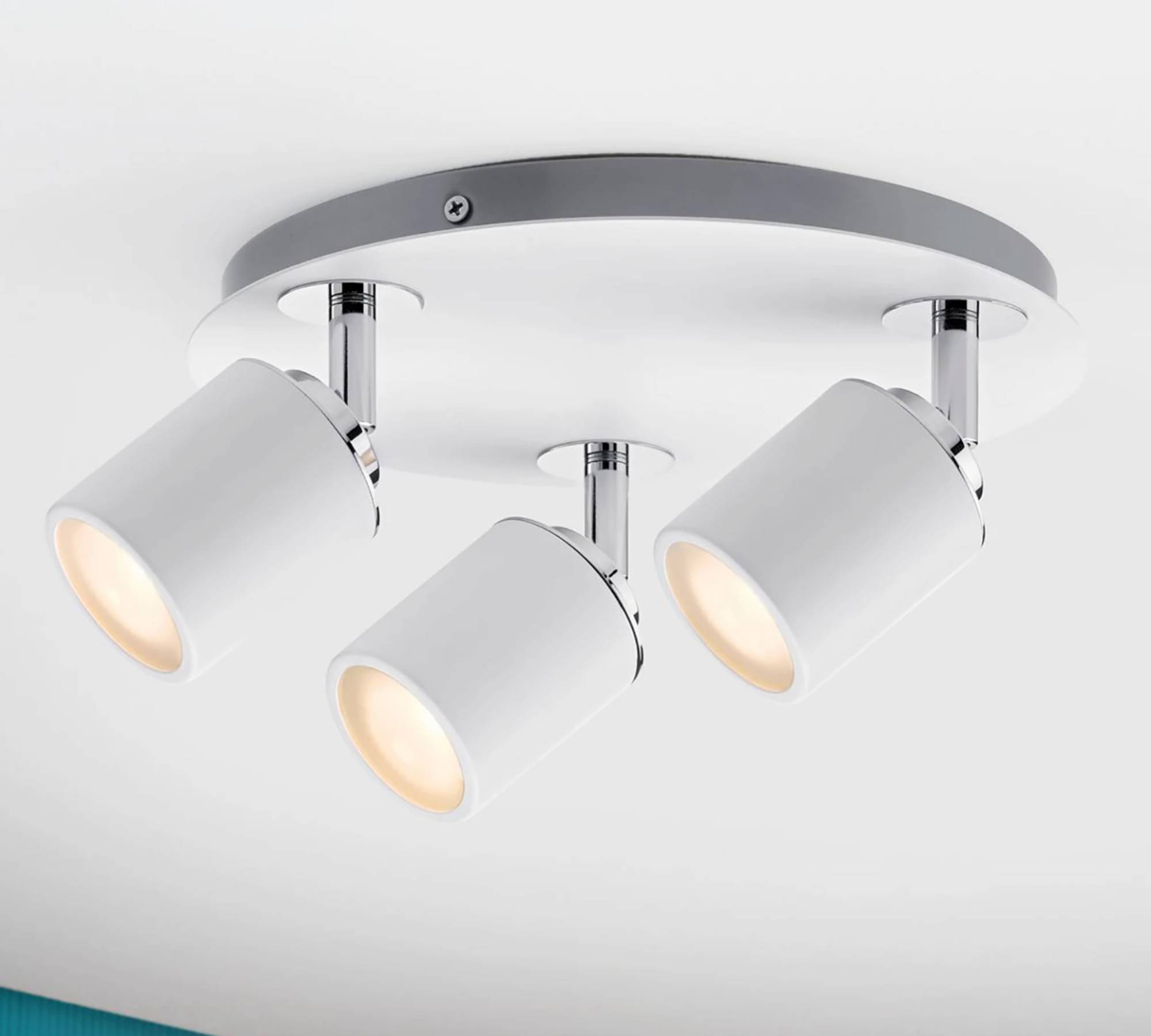 3-light adjustable ceiling light White