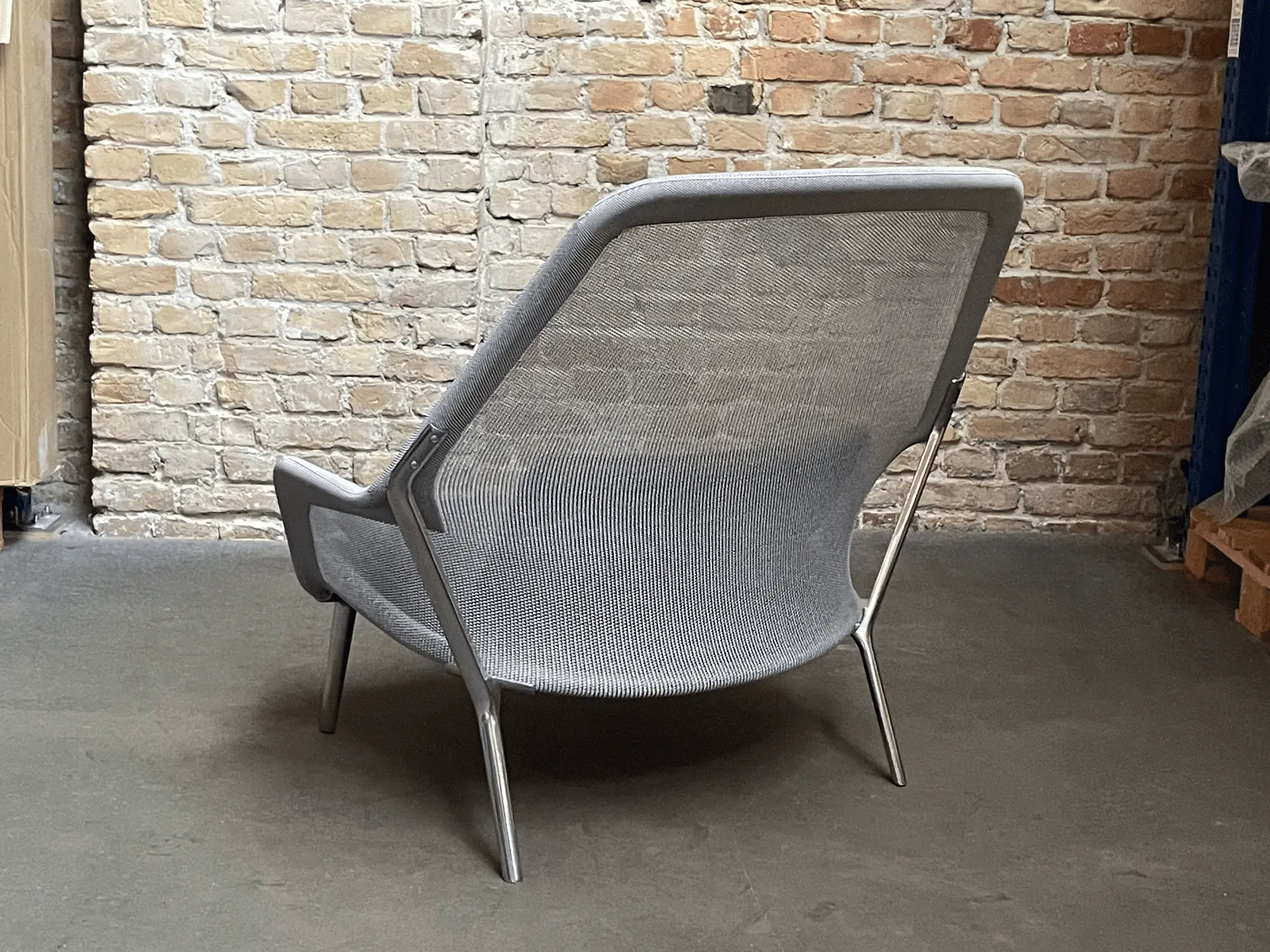 Slow Chair Sessel Textil Aluminium Creme