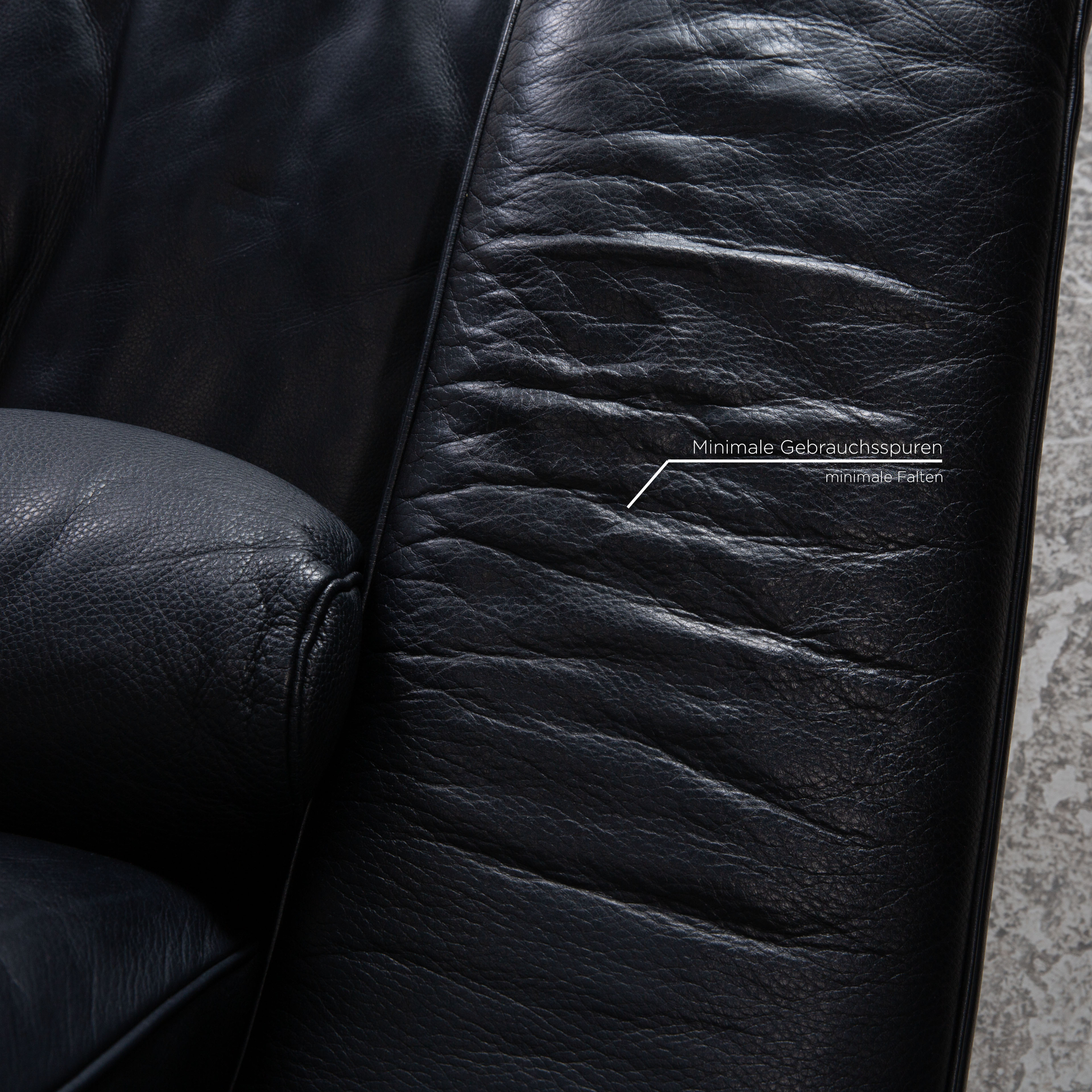6500 Sofa 3-Sitzer mit Funktion Leder Dunkelblau