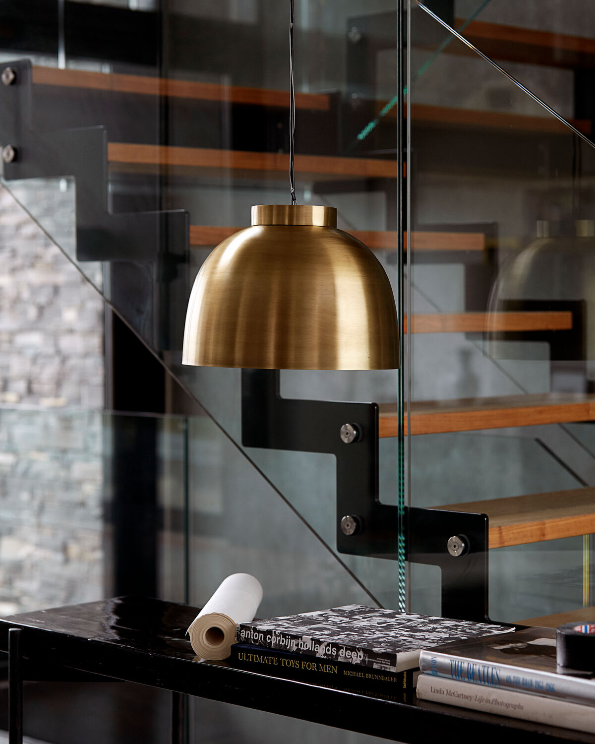 2x HD-Bowl Lamp Brass