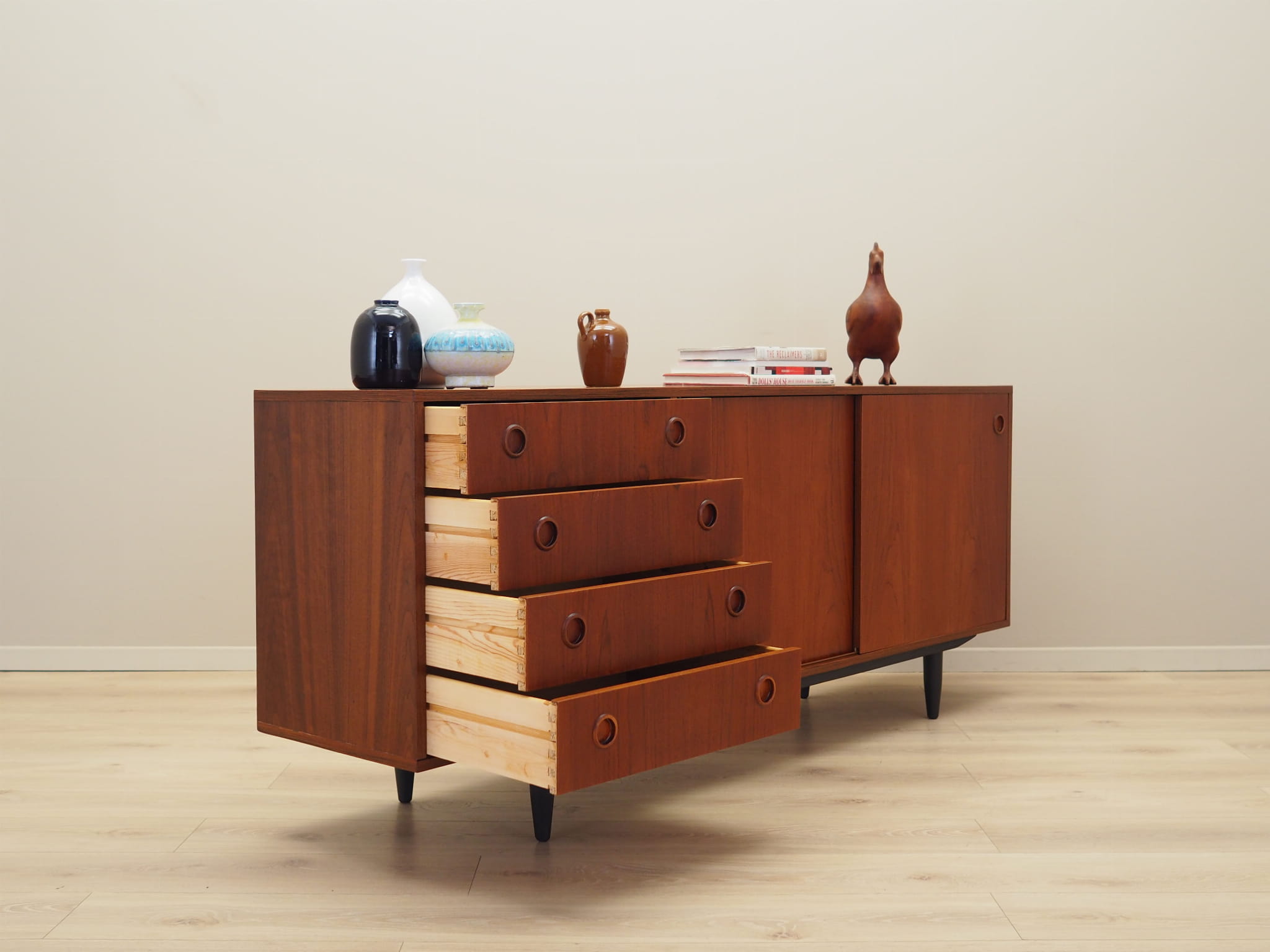 Vintage Sideboard Teakholz Braun 1970er Jahre