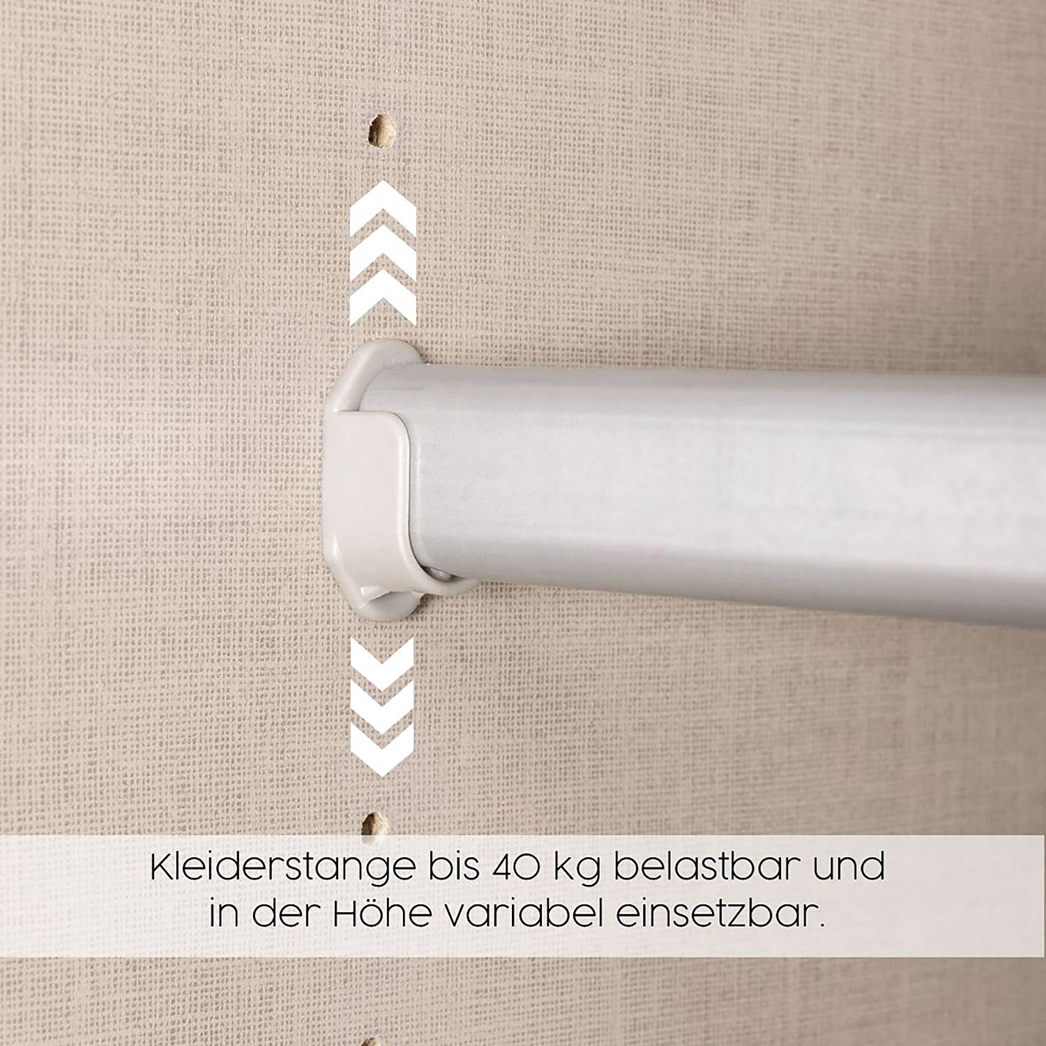 90er Kleiderstange Rauch Silber Metall 90 x 3 x 2 cm