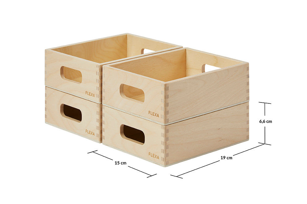 Holzaufbewahrungsboxen-Set Holz Natur