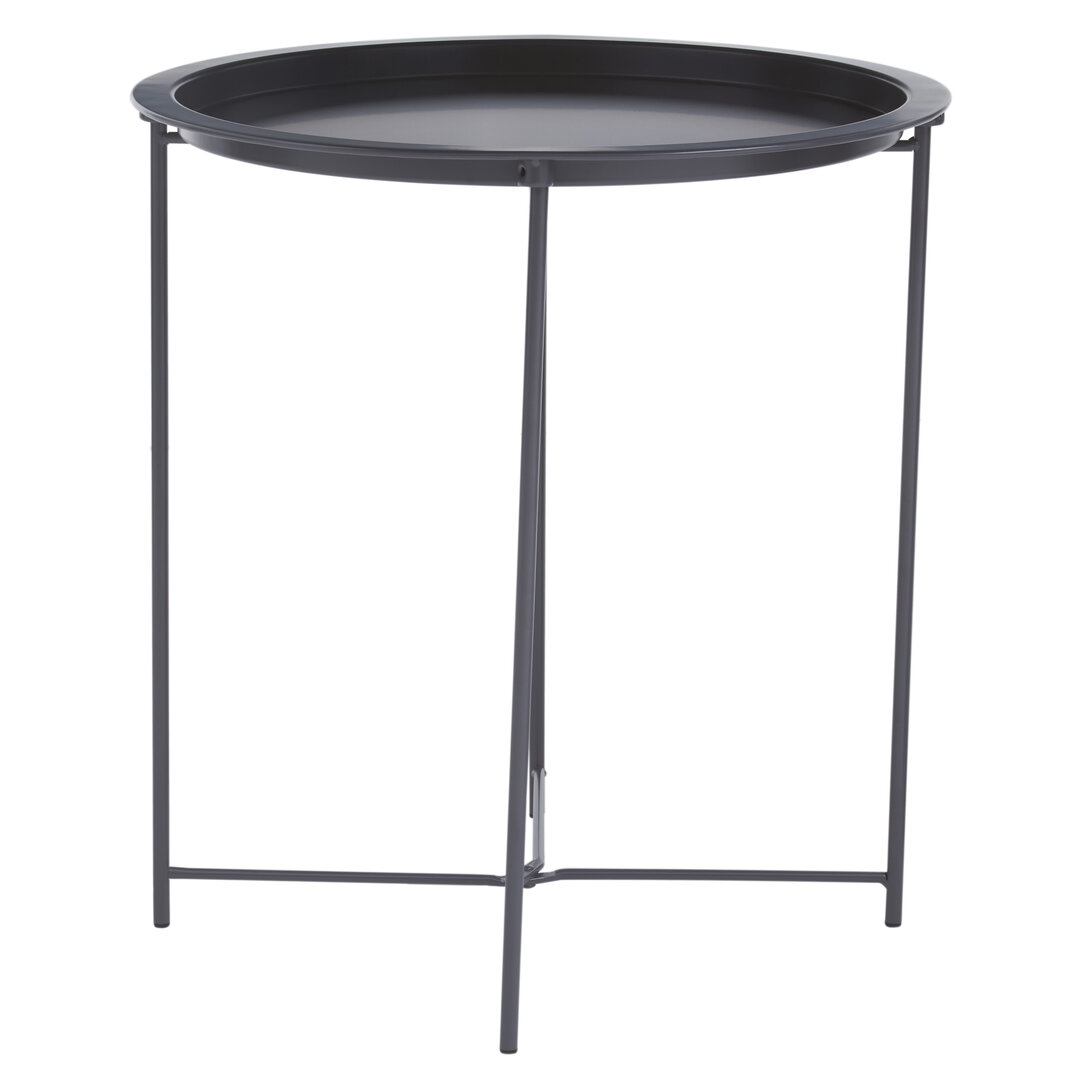 Steel Round Side Table Metal Grey
