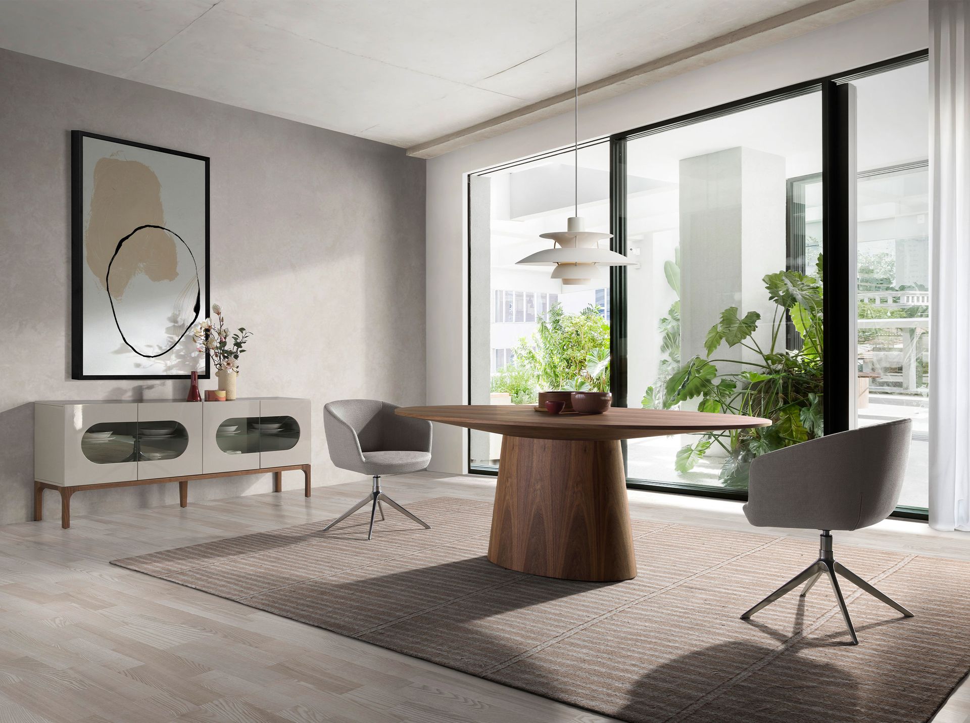 Sideboard Walnussholz Grau 3241