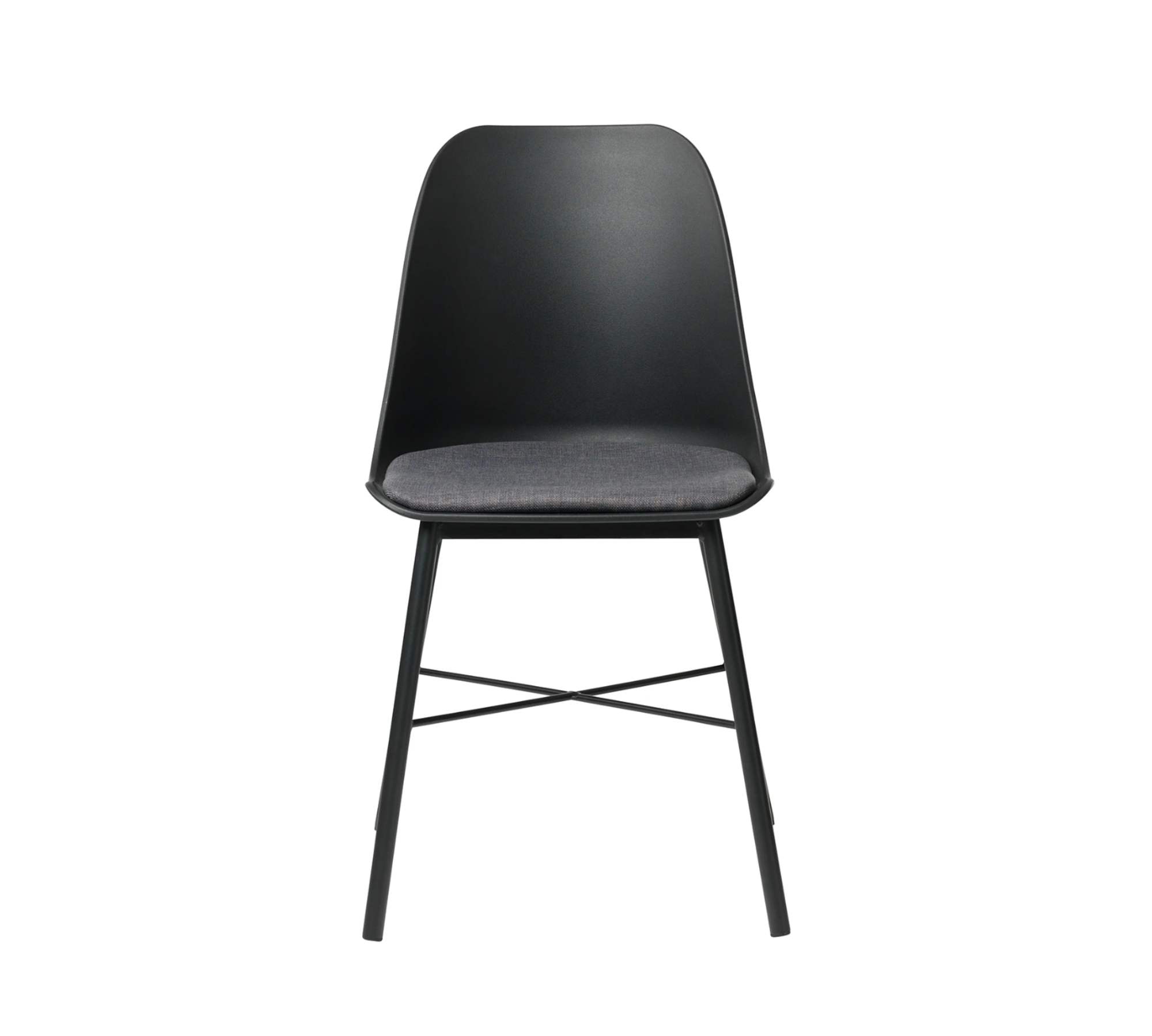 2x Esszimmerstuhl Metall Webstoff Schwarz