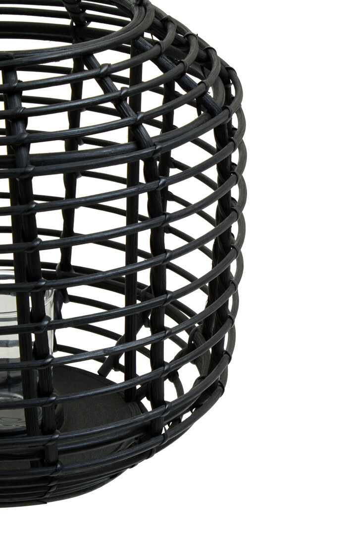Mataram Rattan Candle Holder Black