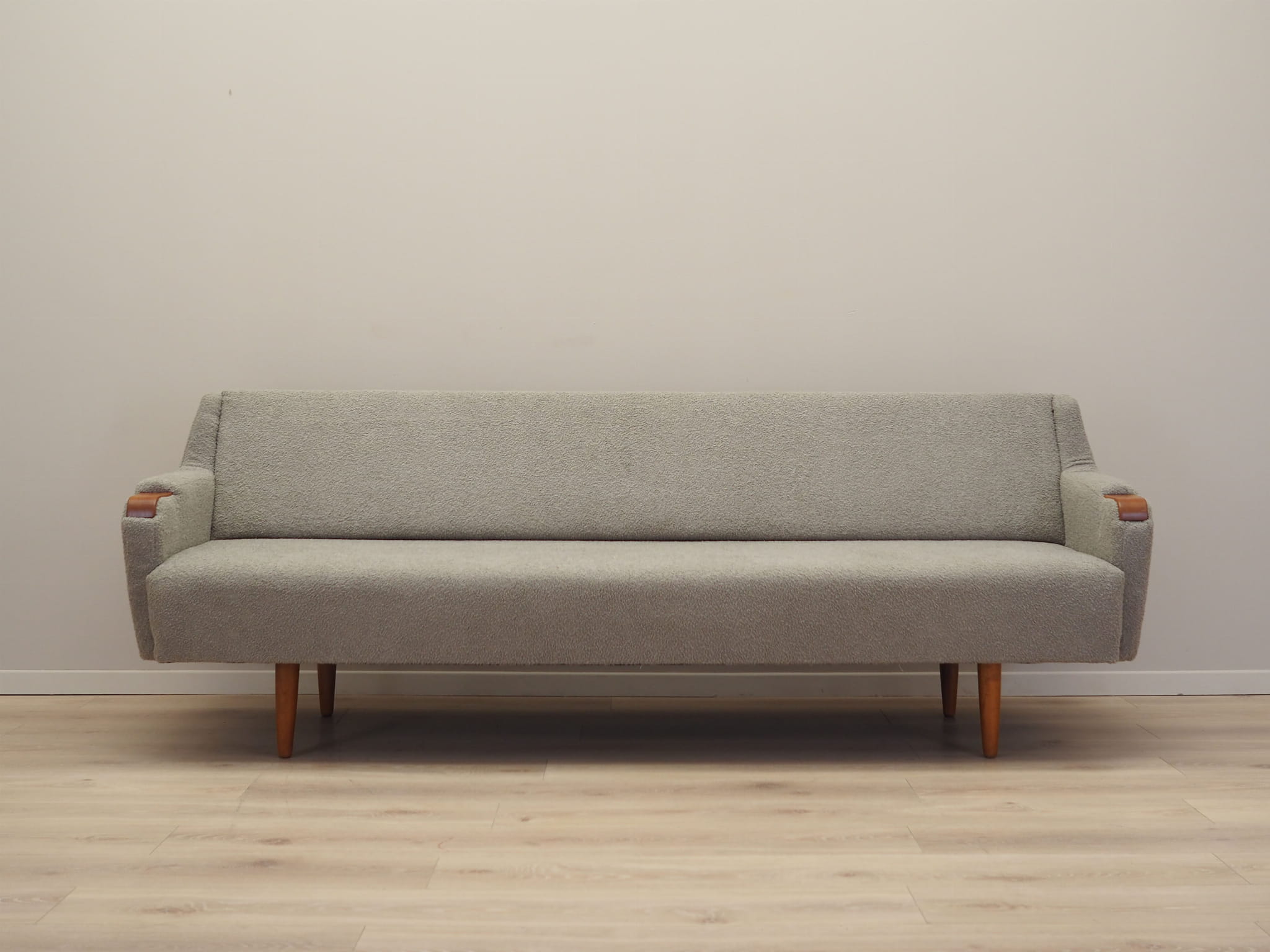 Sofa Teakholz Textil 1970er Grau Jahre