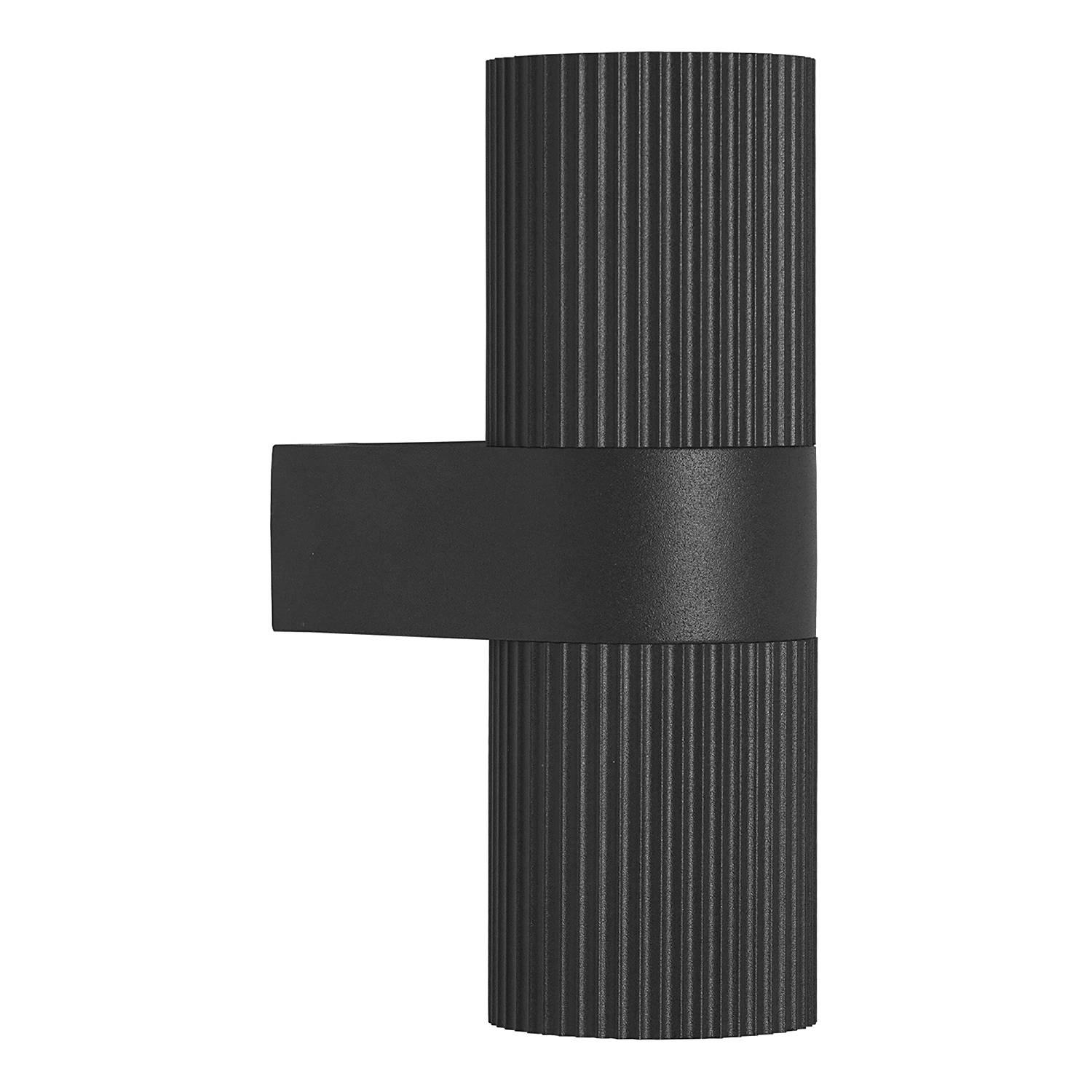 2-Flammig Wandleuchte Kyklop Ripple Aluminium Schwarz