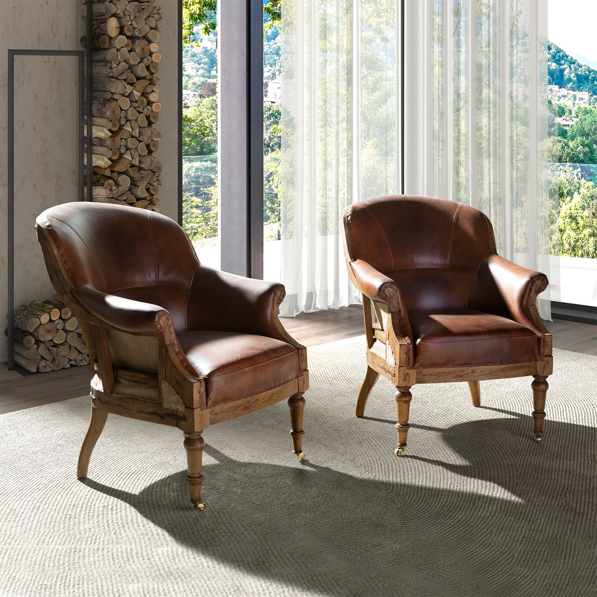 Sessel Leder Cognacbraun