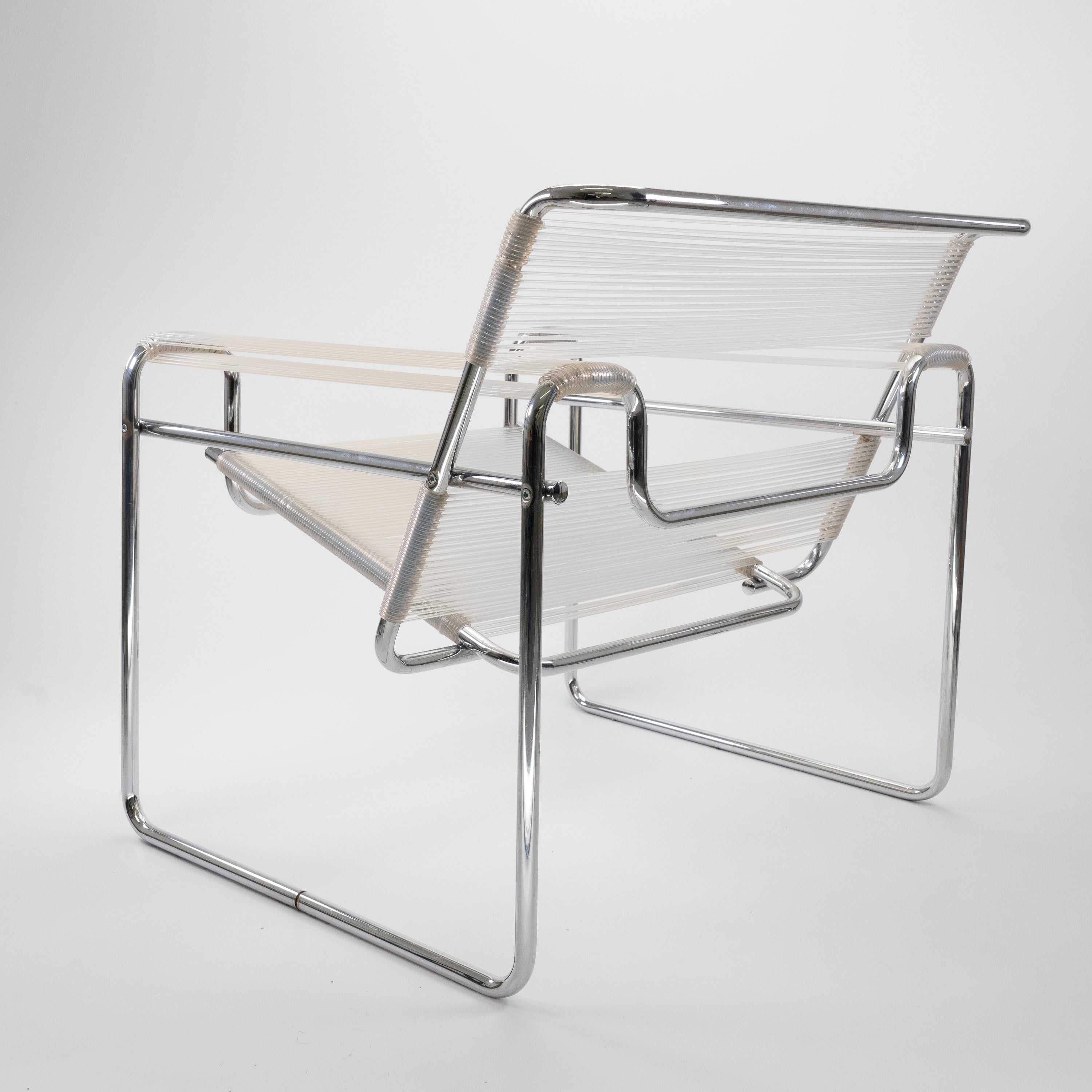 Wassily Chair Chrom Spaghetti-Bespannung Transparent 