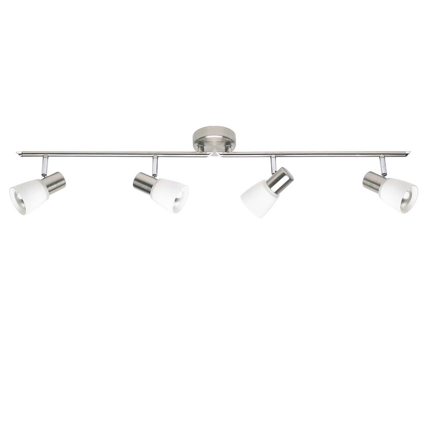 Ceiling light Luca Frosted glass Iron Silver