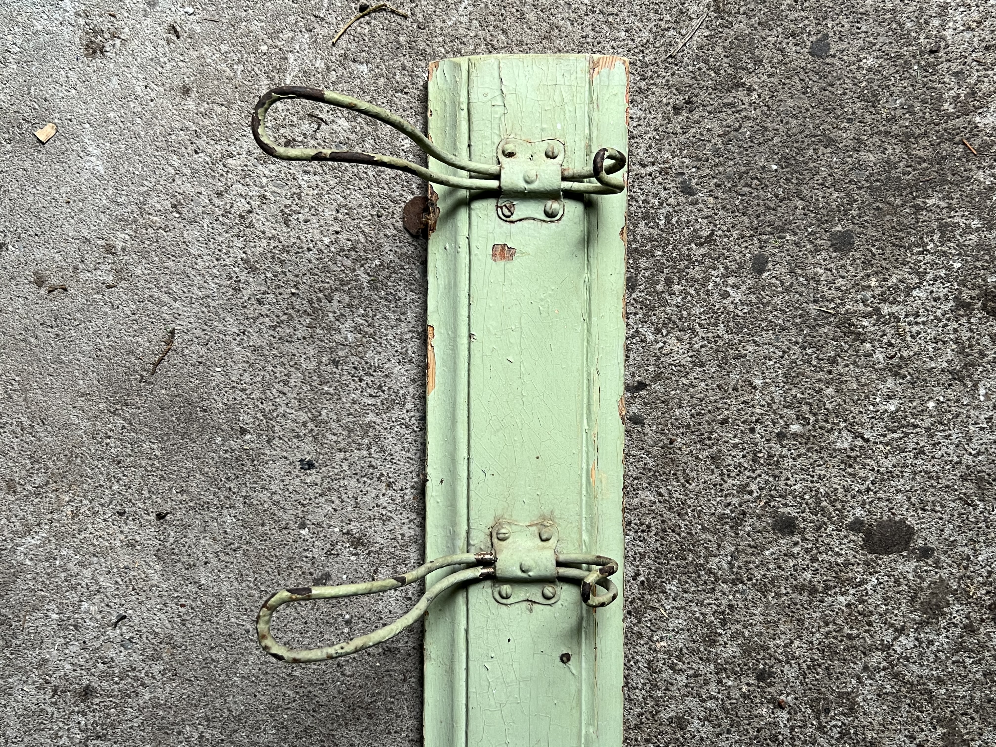 Vintage Wall Coat Rack Wood Green