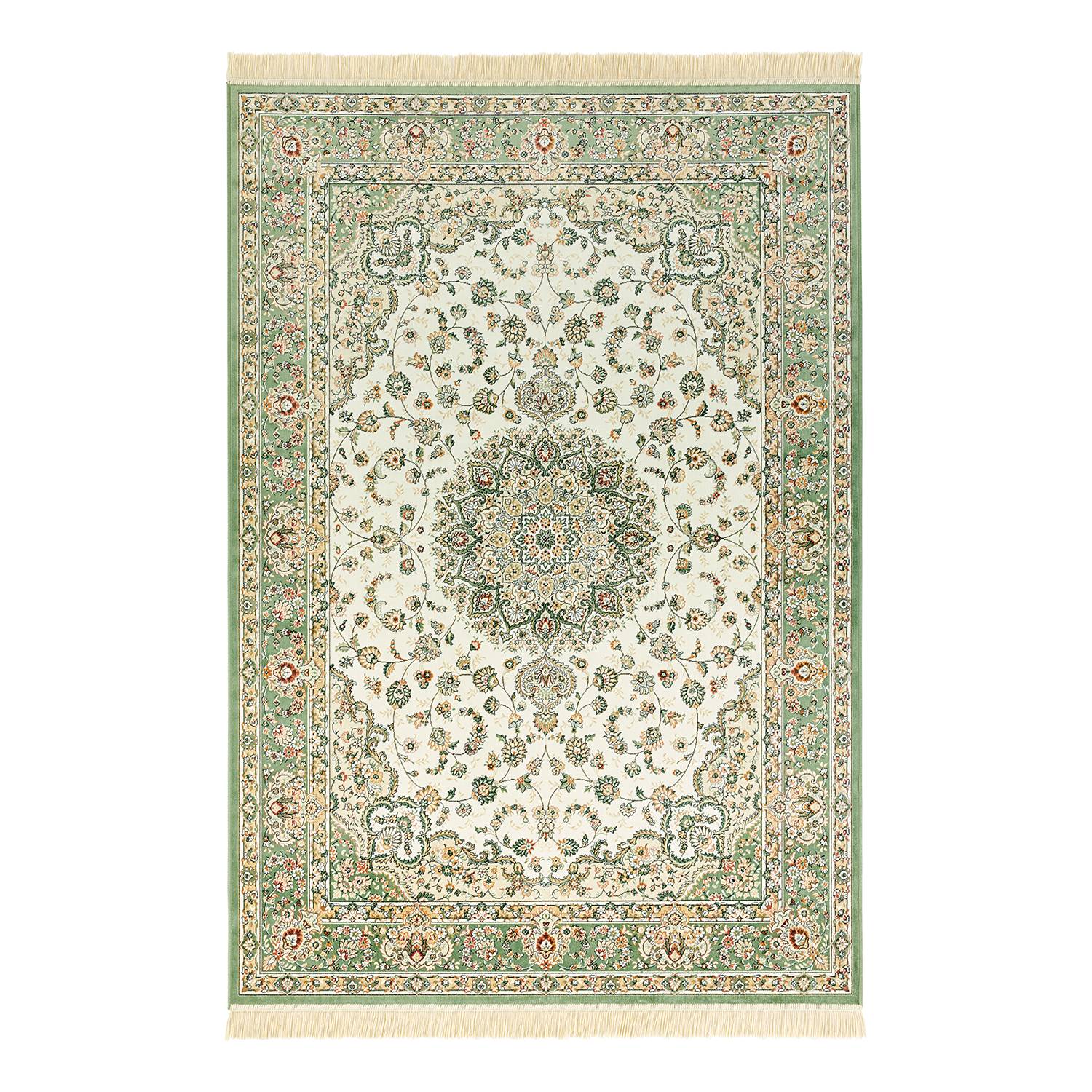 Antik Nain Kurzflorteppich Baumwolle Grün 95 x 140 cm