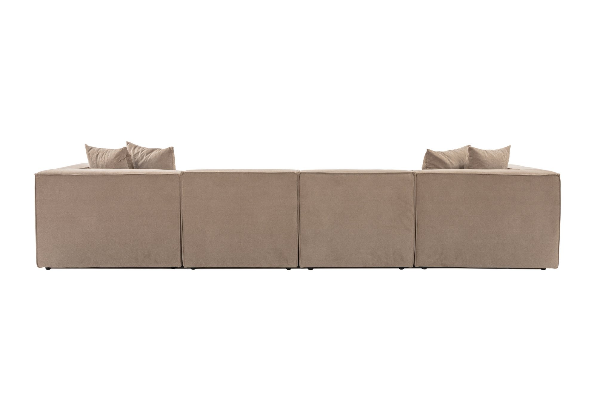 Emma Sofa 4-Sitzer & Fußhocker Cappuccino