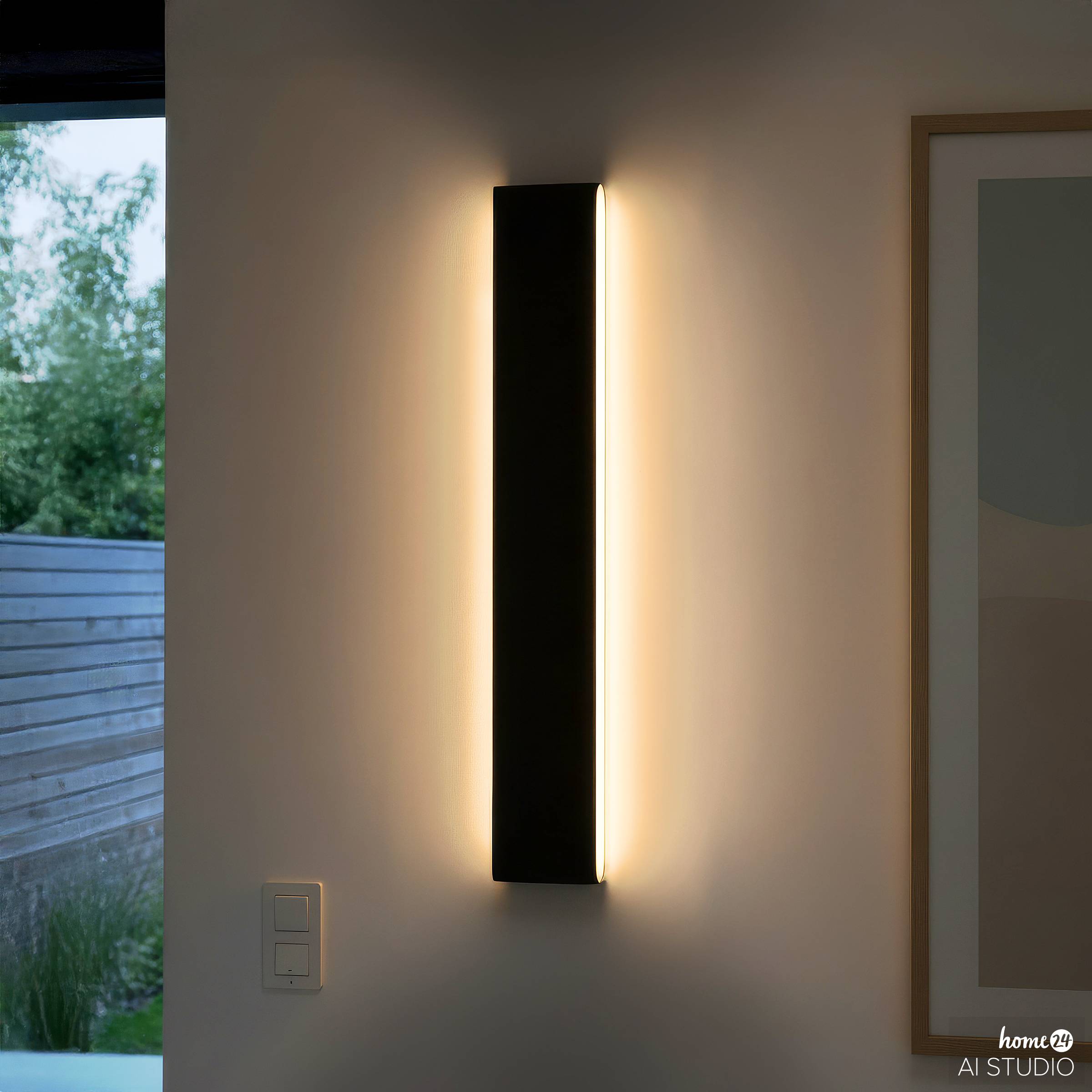 Krim Rechargeable Wall Light Dimmable incl. Remote Control Black