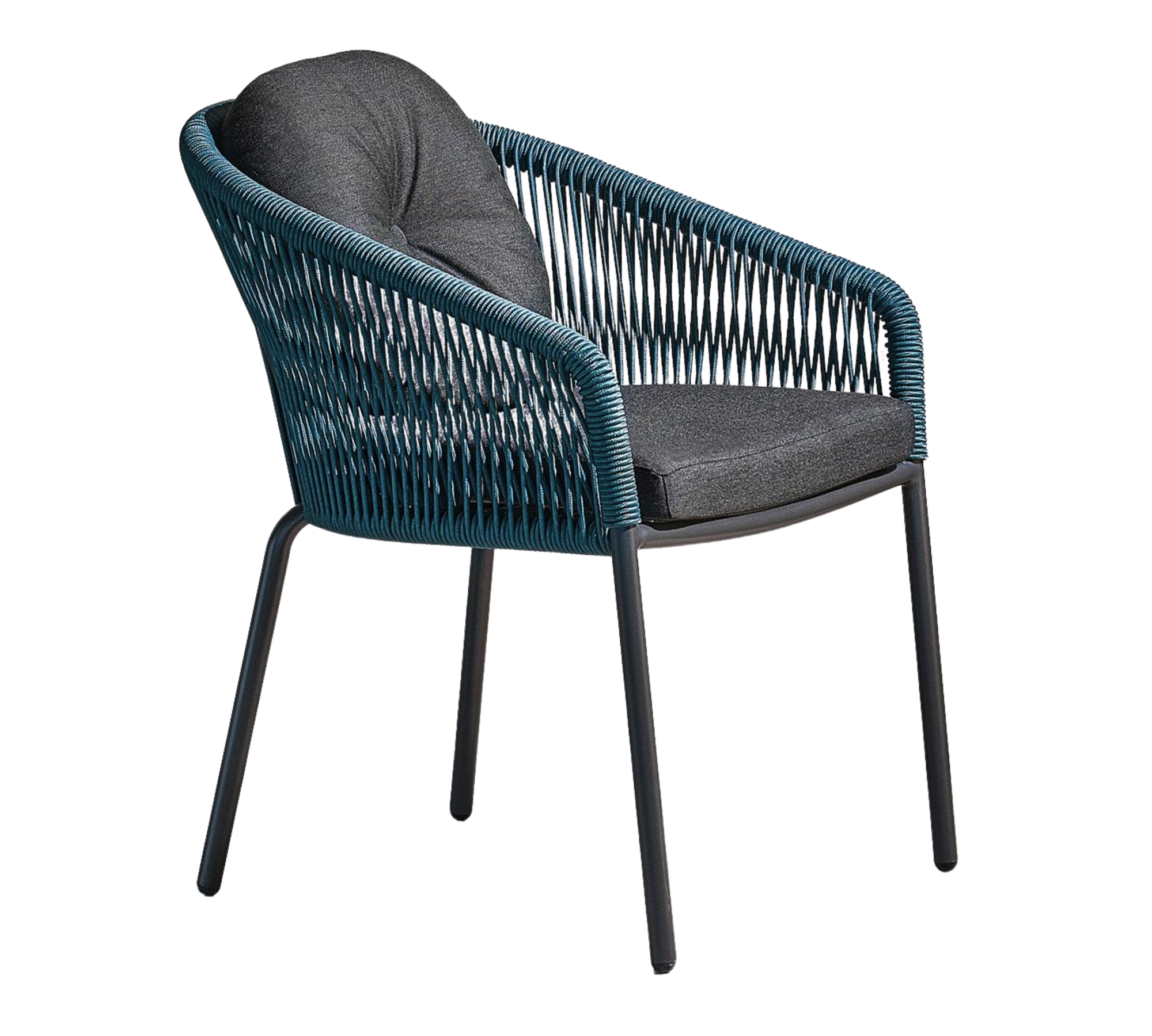 Loop Dining Sessel Aluminium String-Flex Petrol