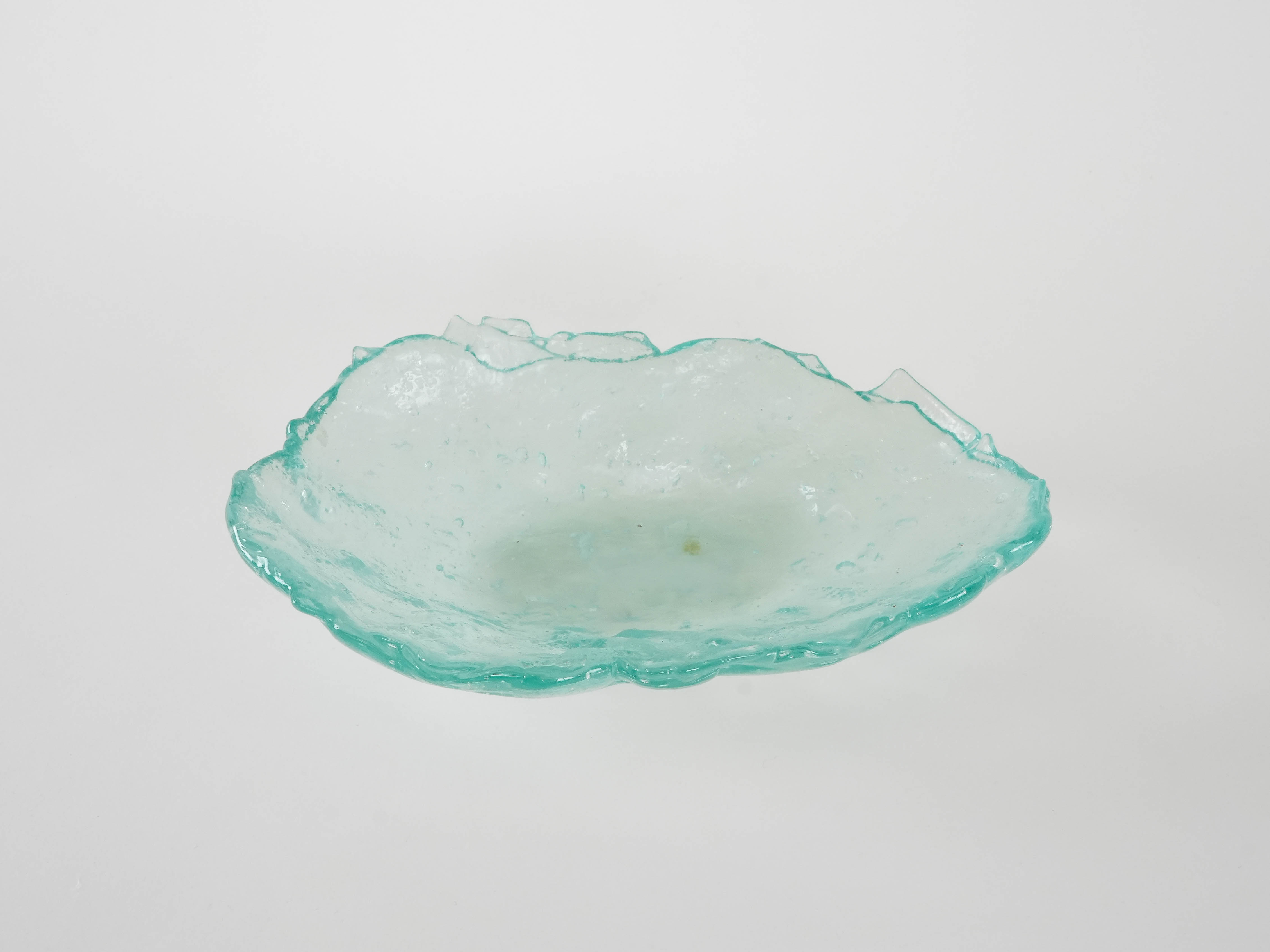 Glasschale Grün Transparent 1970er Jahre