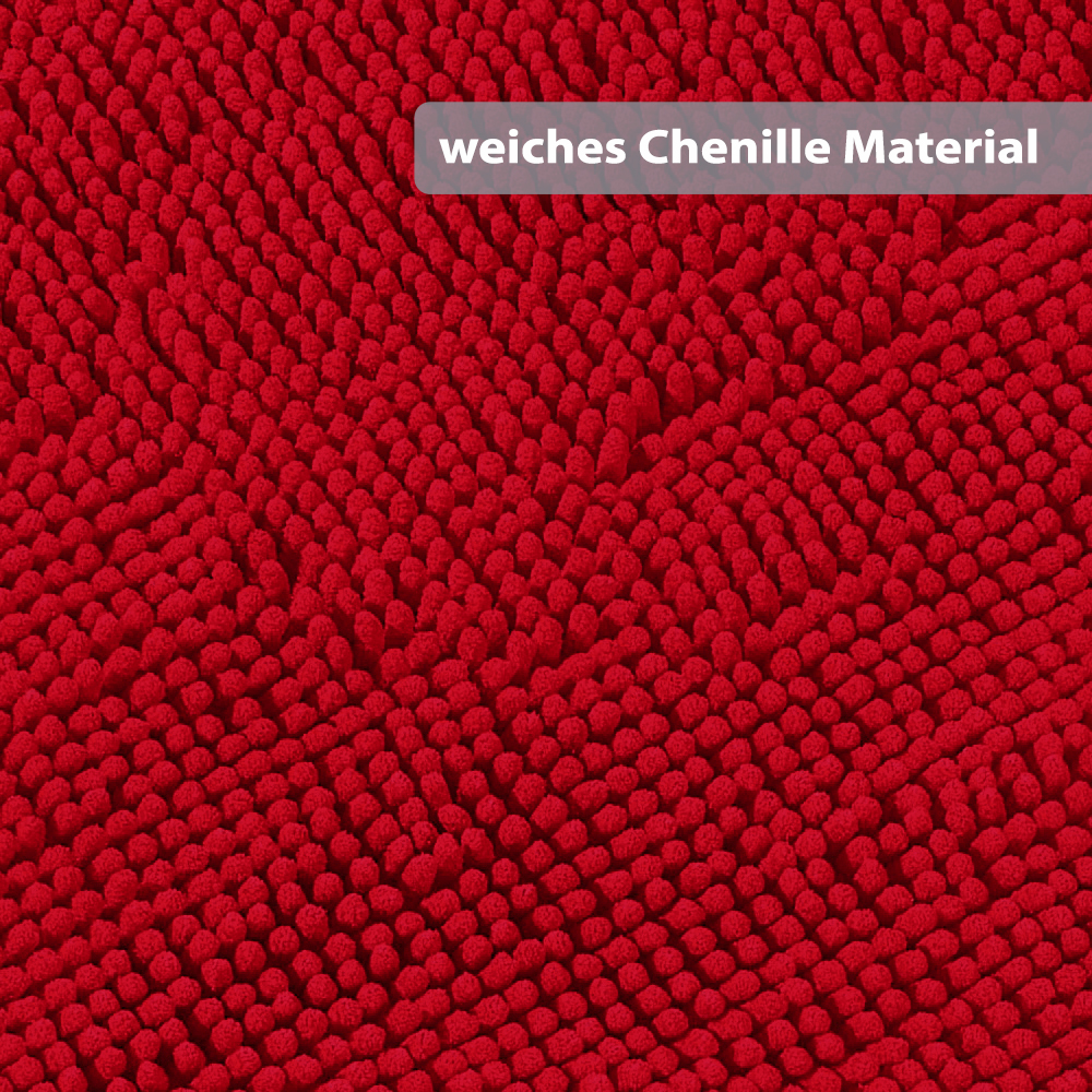 Mikrofaser Eckbadematte Rot Öko-Tex Standard 100