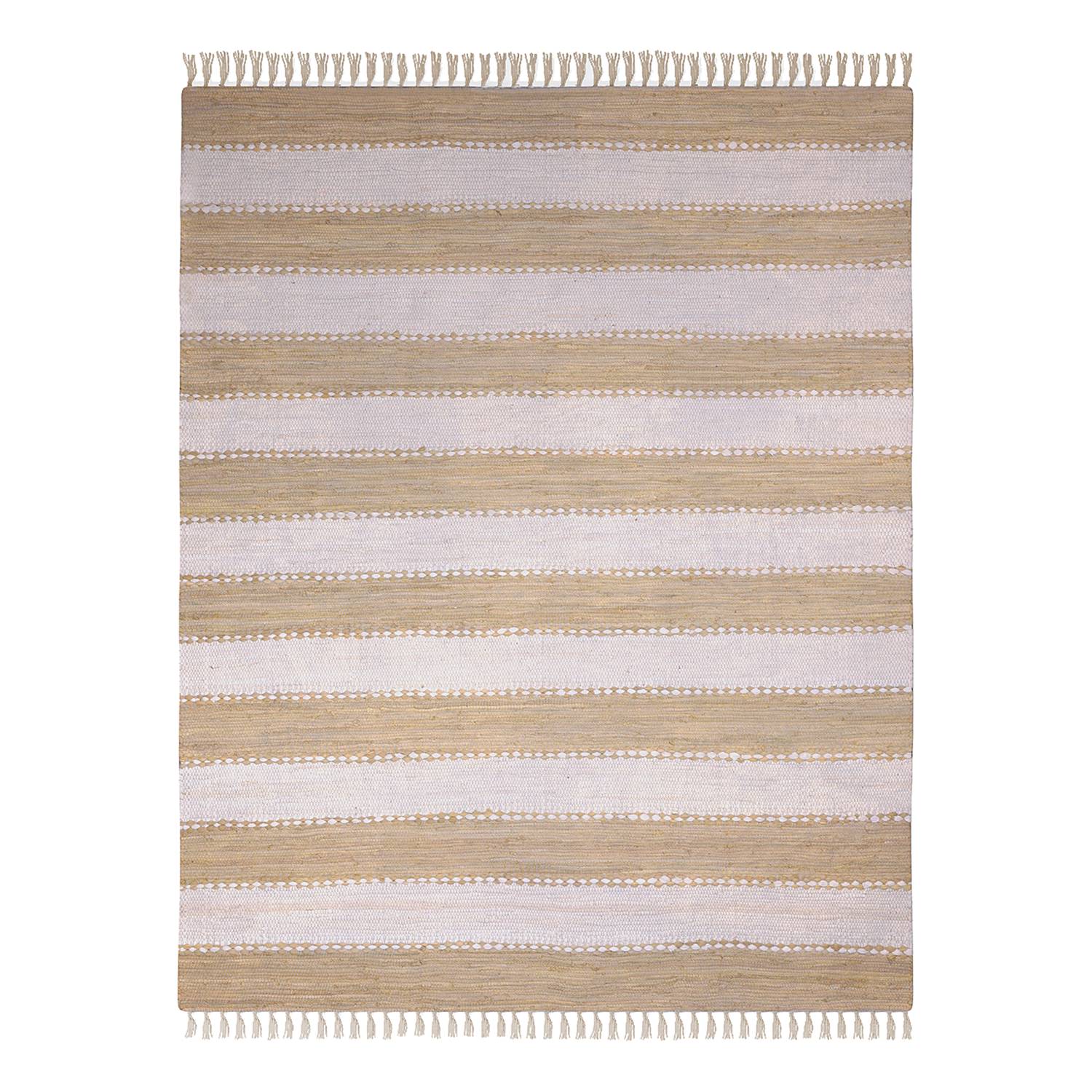 Kurzflorteppich Maher Baumwolle Beige