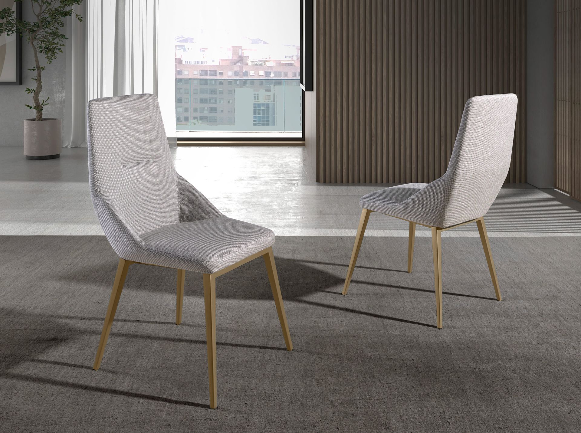 Dining chair textile light grey