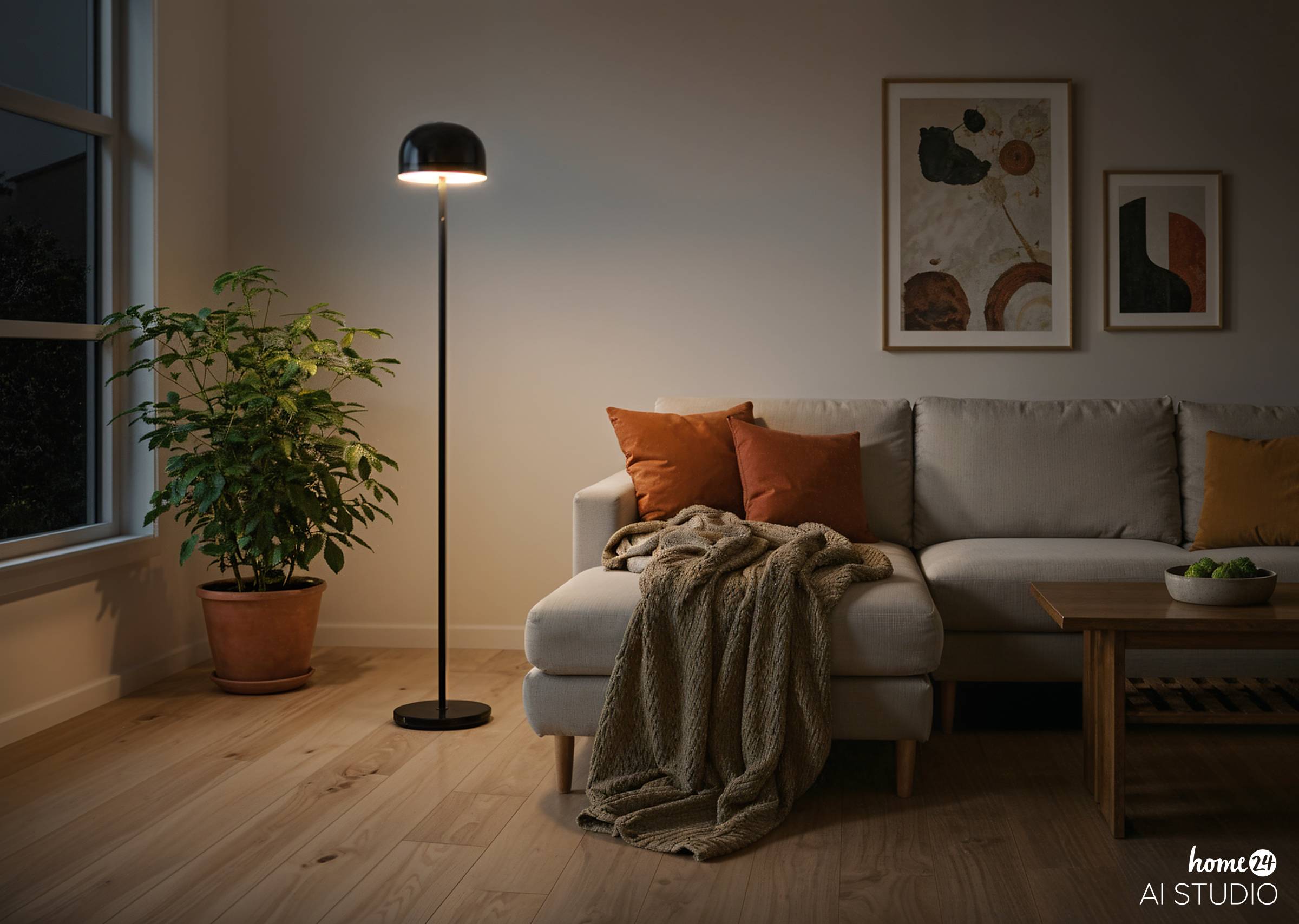 Brev Battery Floor Lamp Dimmable Black