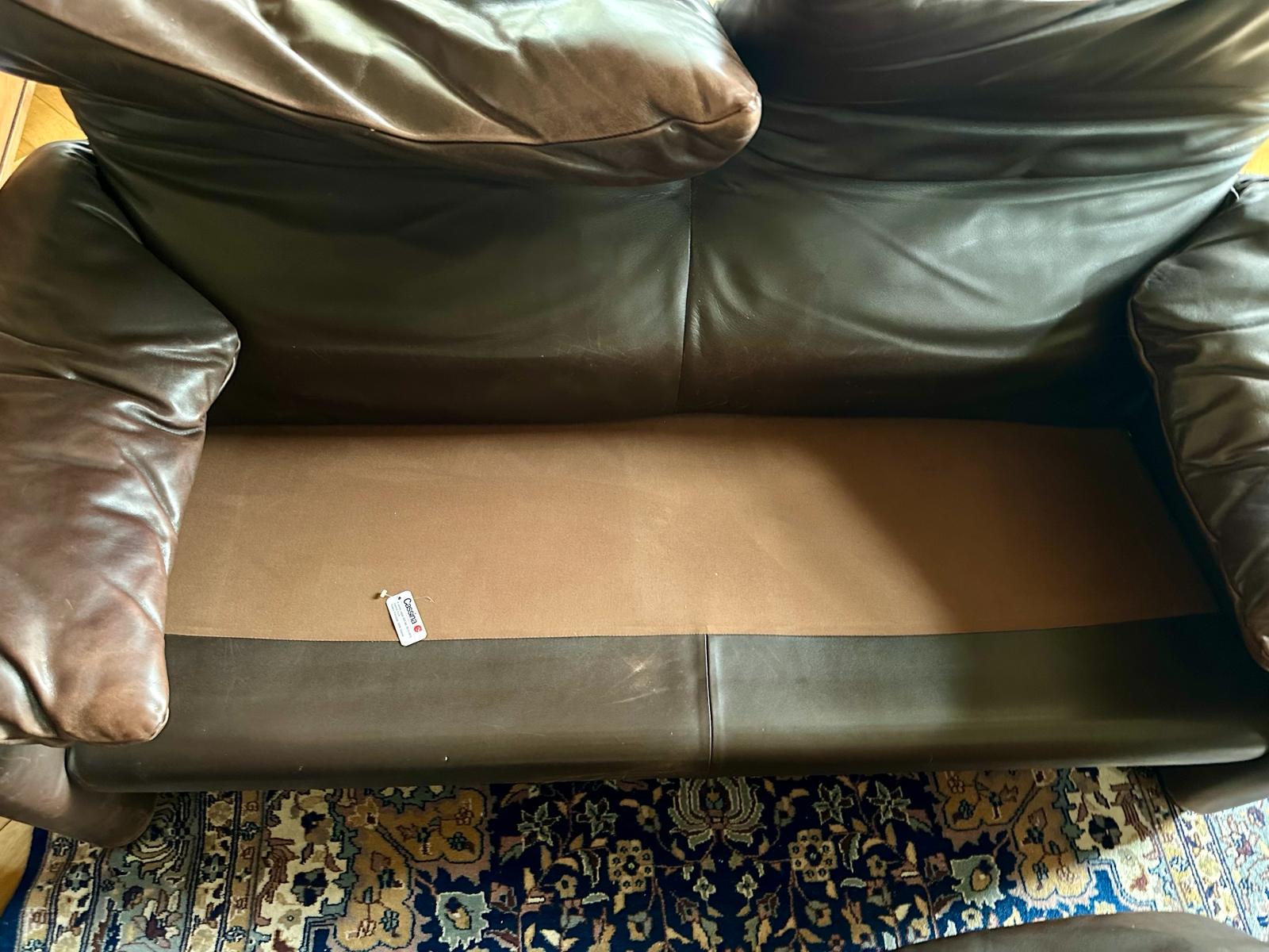 Maralunga Leather Two-Seater Brown