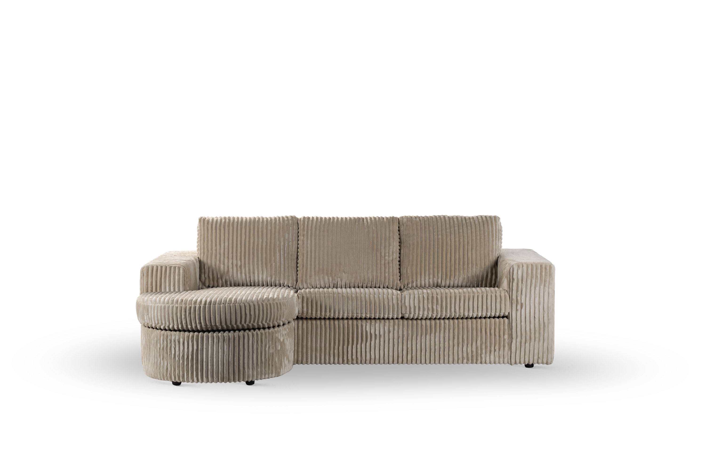 Sofa 3-Sitzer Chaiselongue Links Rechts Beige