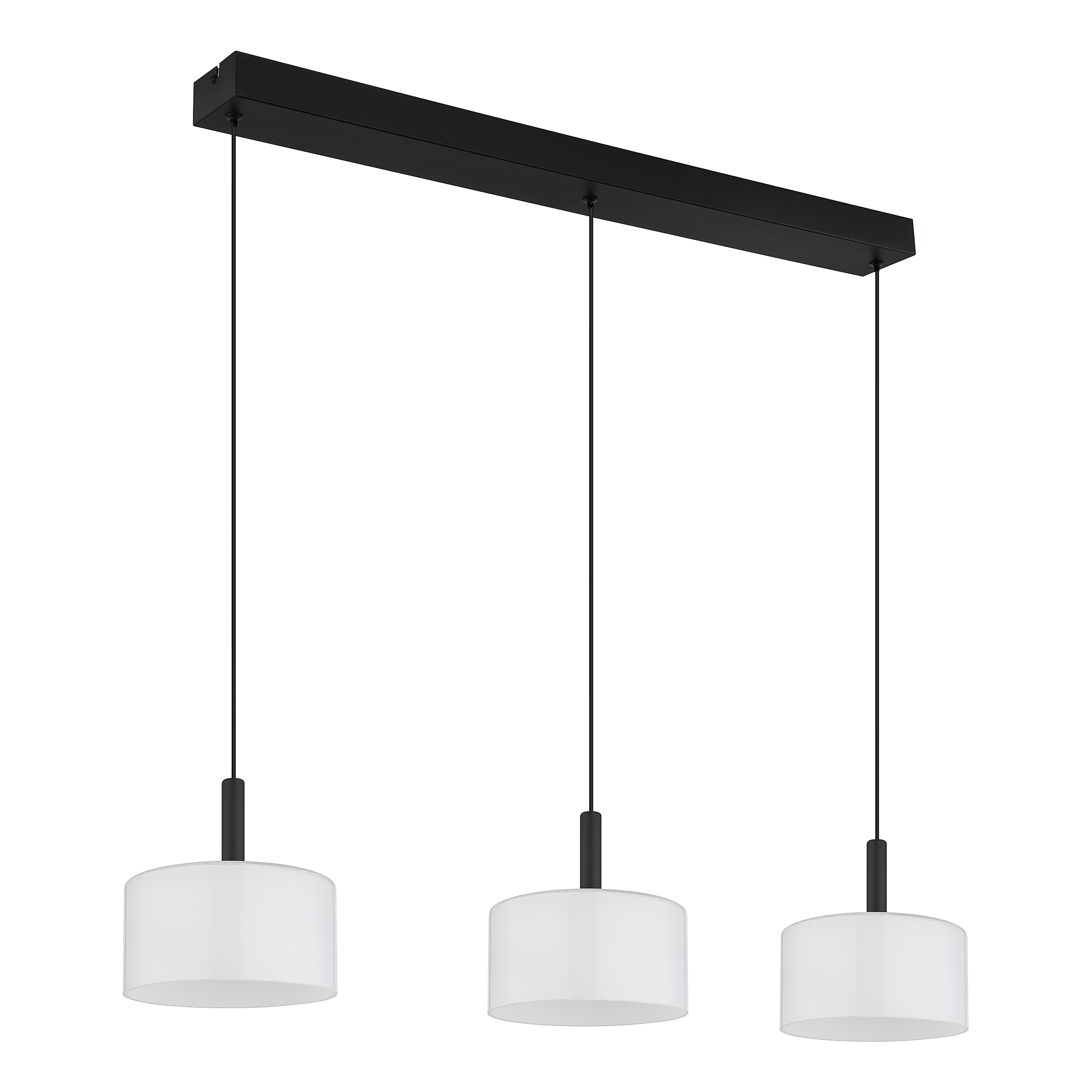 Trenton LED pendant light opal glass black