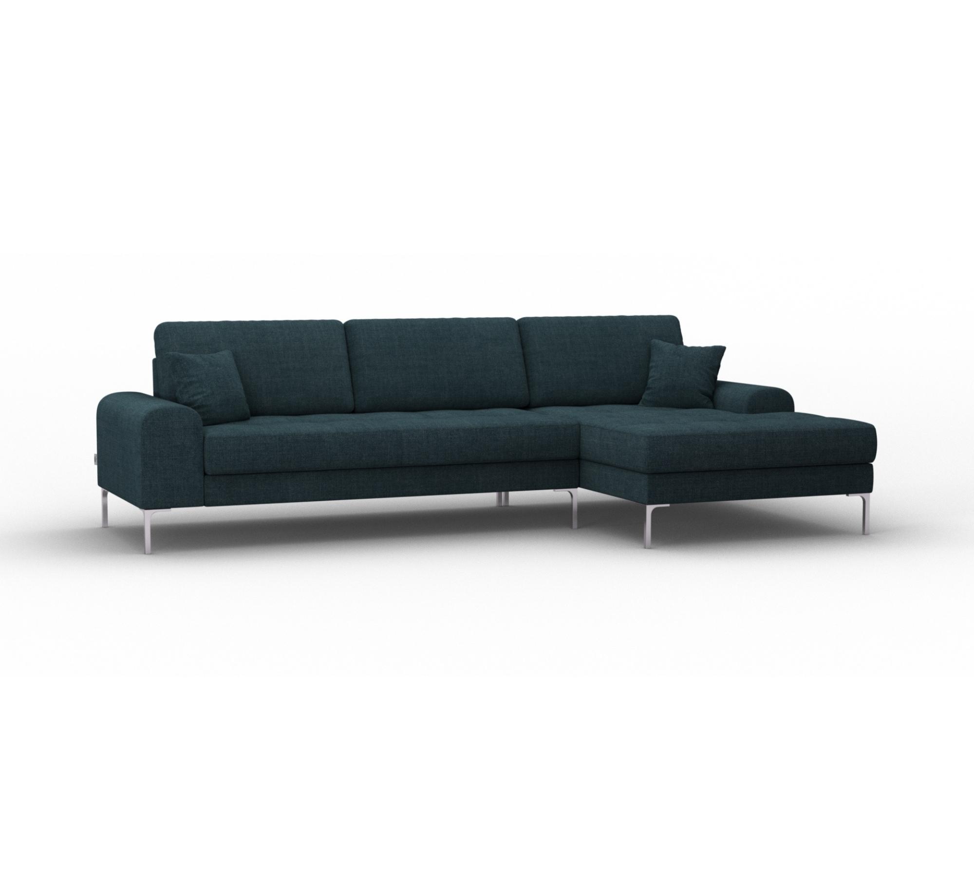 Rime Ecksofa mit Récamiere rechts Graugrün