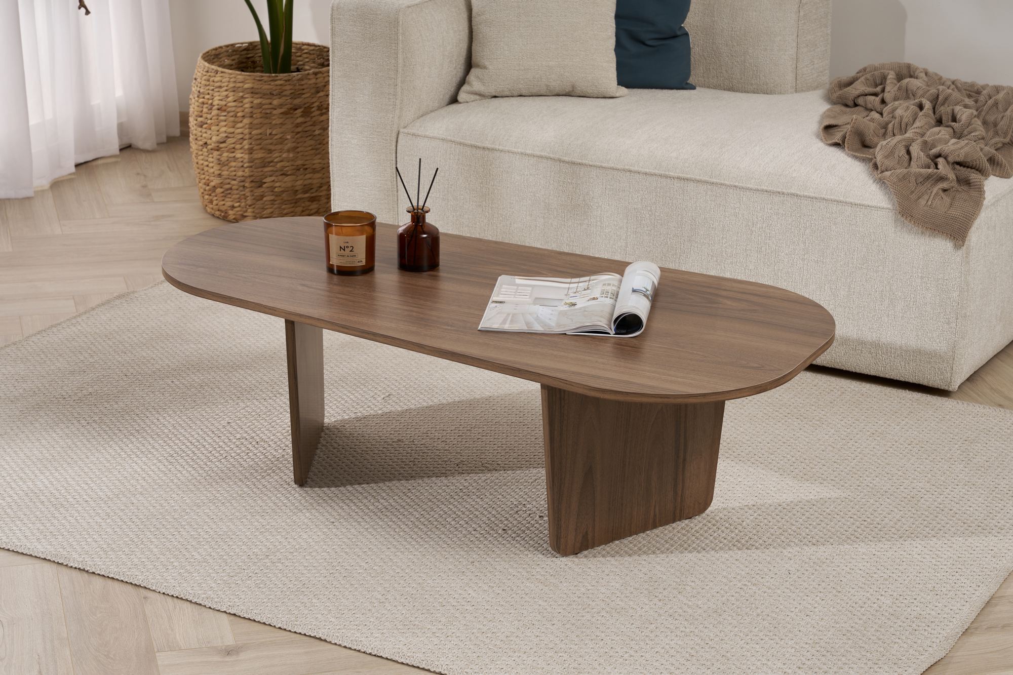 Oval Coffee Table Walnut