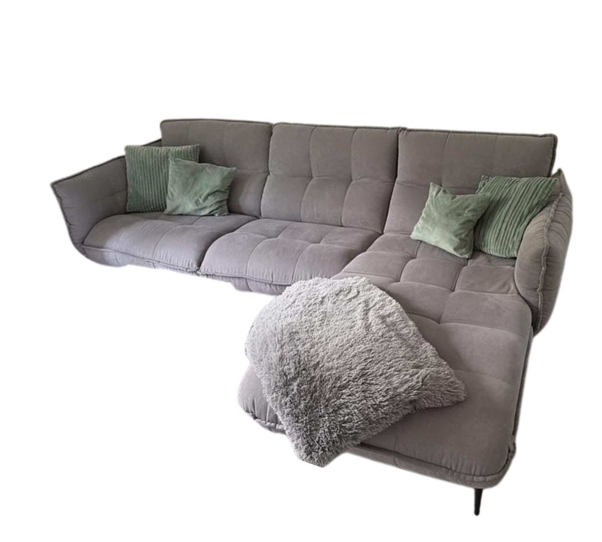 Ecksofa Textil Grau