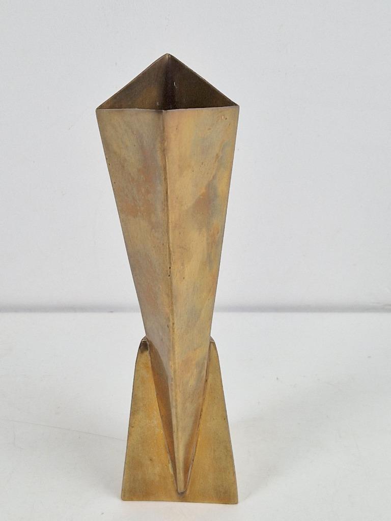 Vintage Vase Messing Versilbert 1930er Jahre