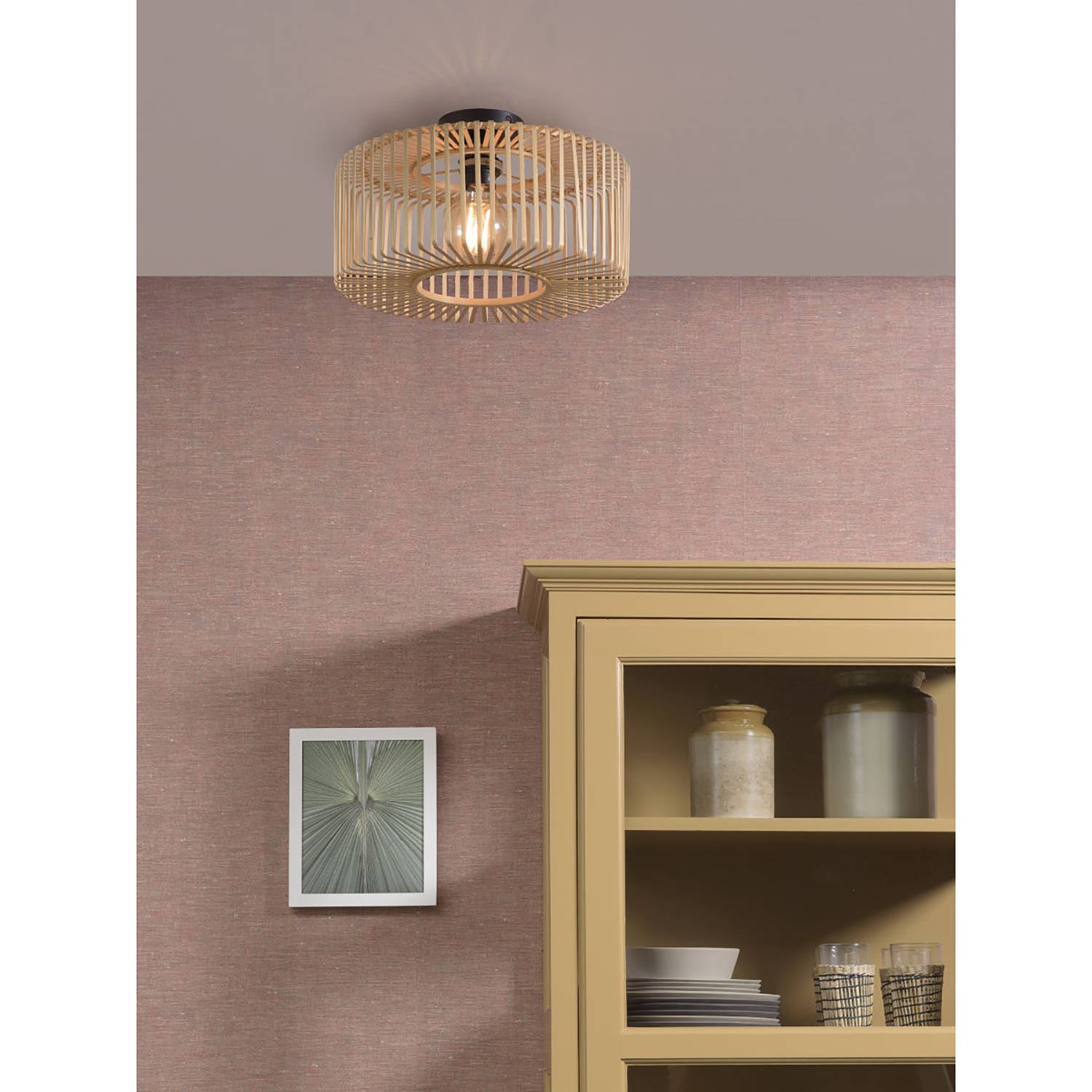 Bromo Deckenleuchte Holz Eisen 40 cm