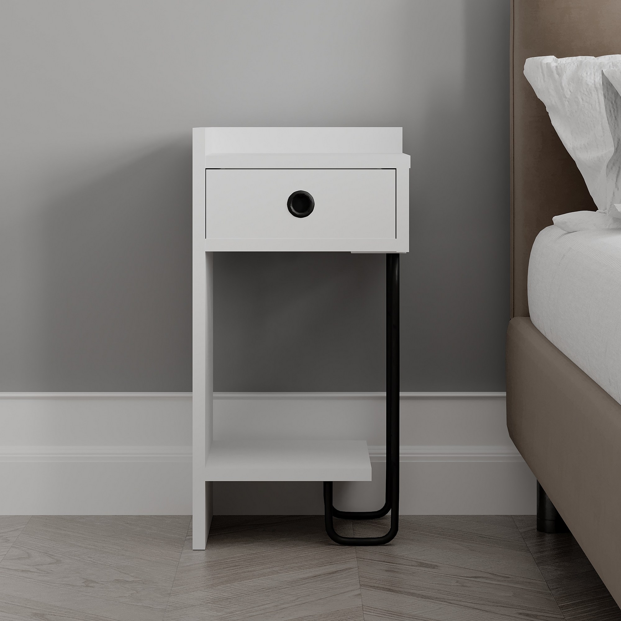 Sirius Bedside Table Left White
