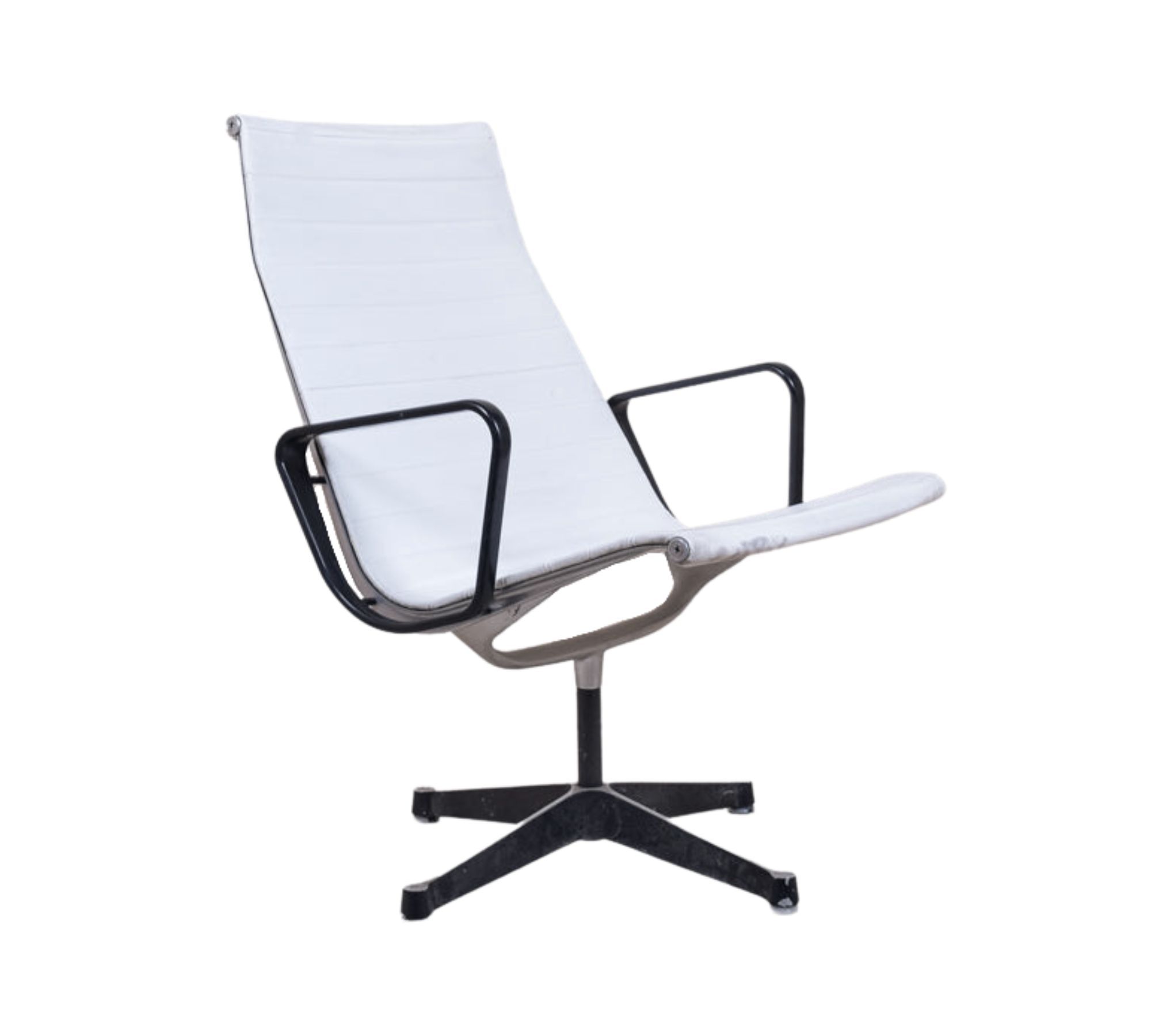 Aluminium Group Chair EA 115 Sessel Leder Weiß