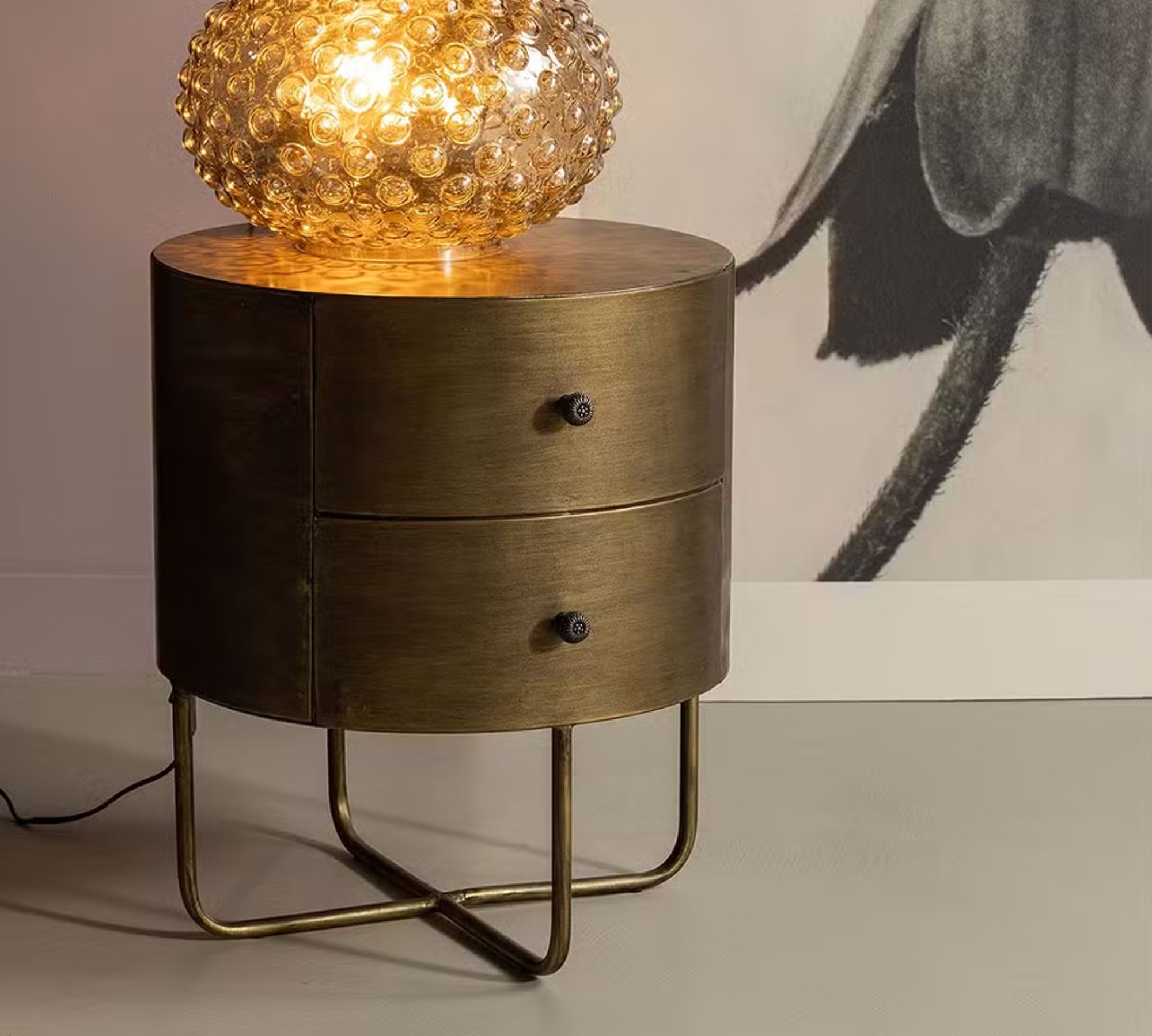 Beistelltisch Metall Antik Messing