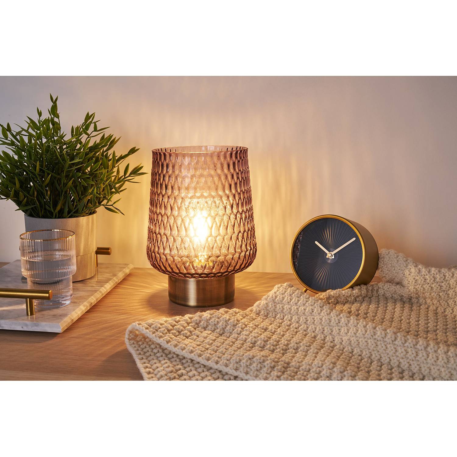 LED-Tischleuchte Braun