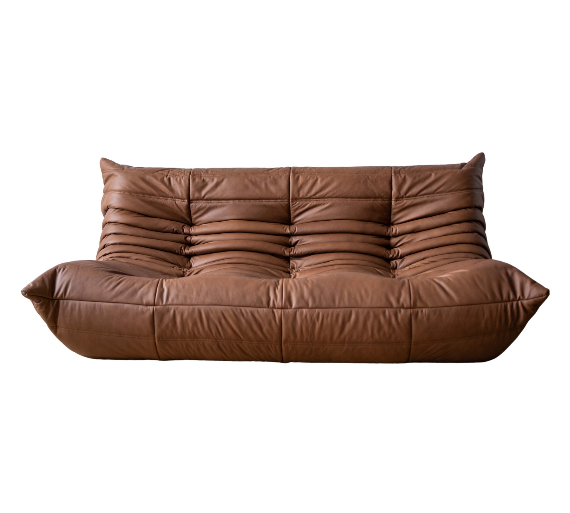 Togo Sofa 3-seater Smooth leather Folk Brown