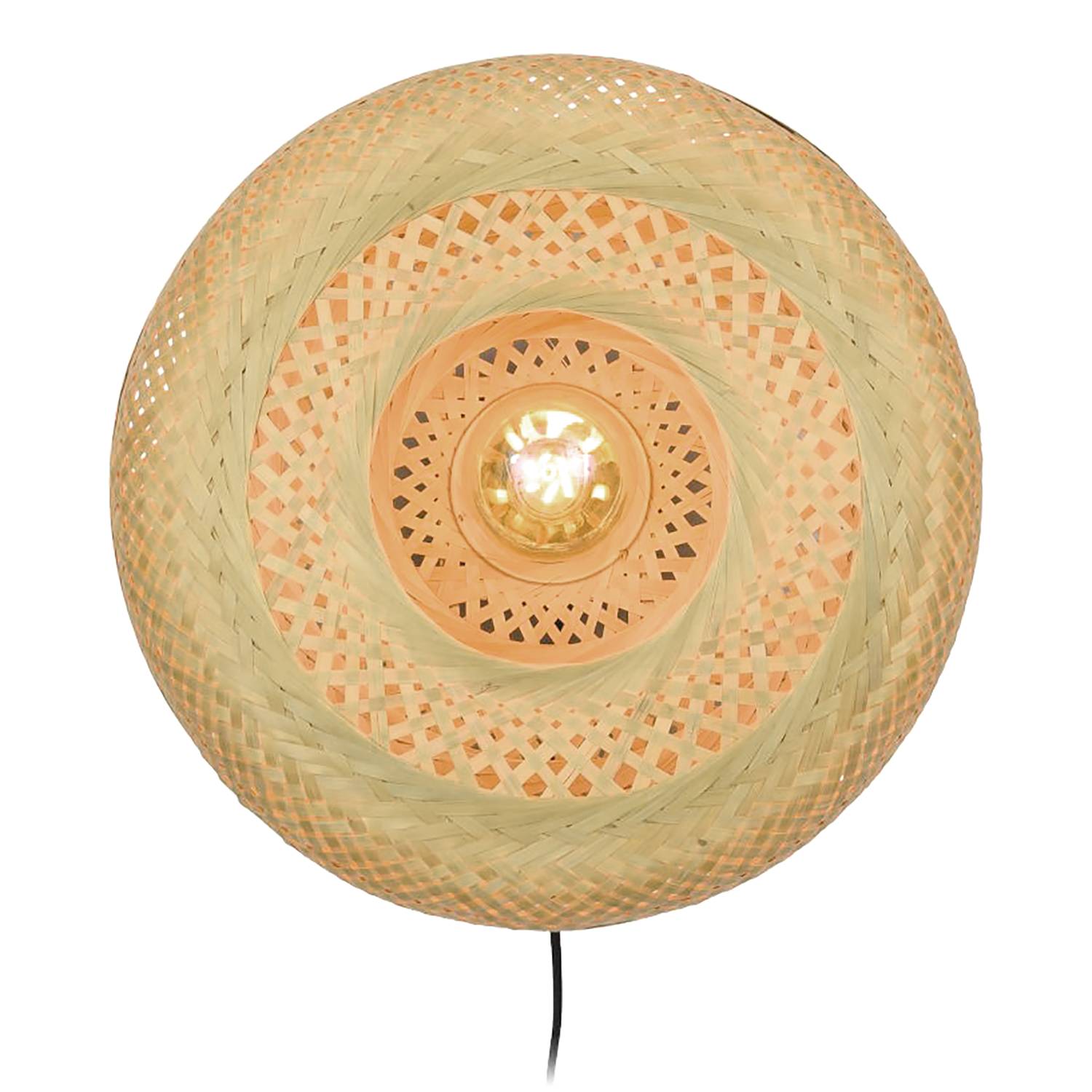 Wandleuchte Palawan Bambus Massiv Eisen Beige