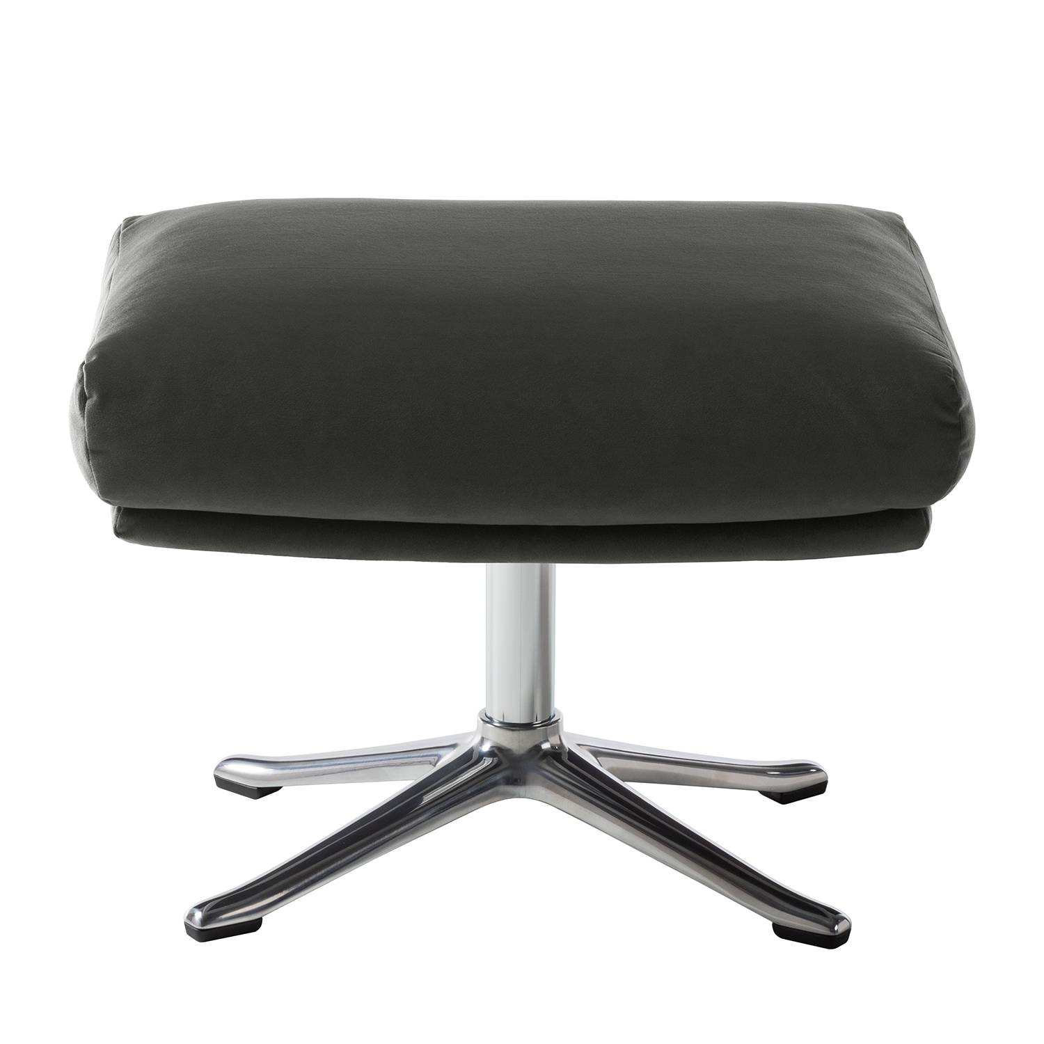 Hocker Hepburn mit Kreuzfuß Samt Rauchgrün