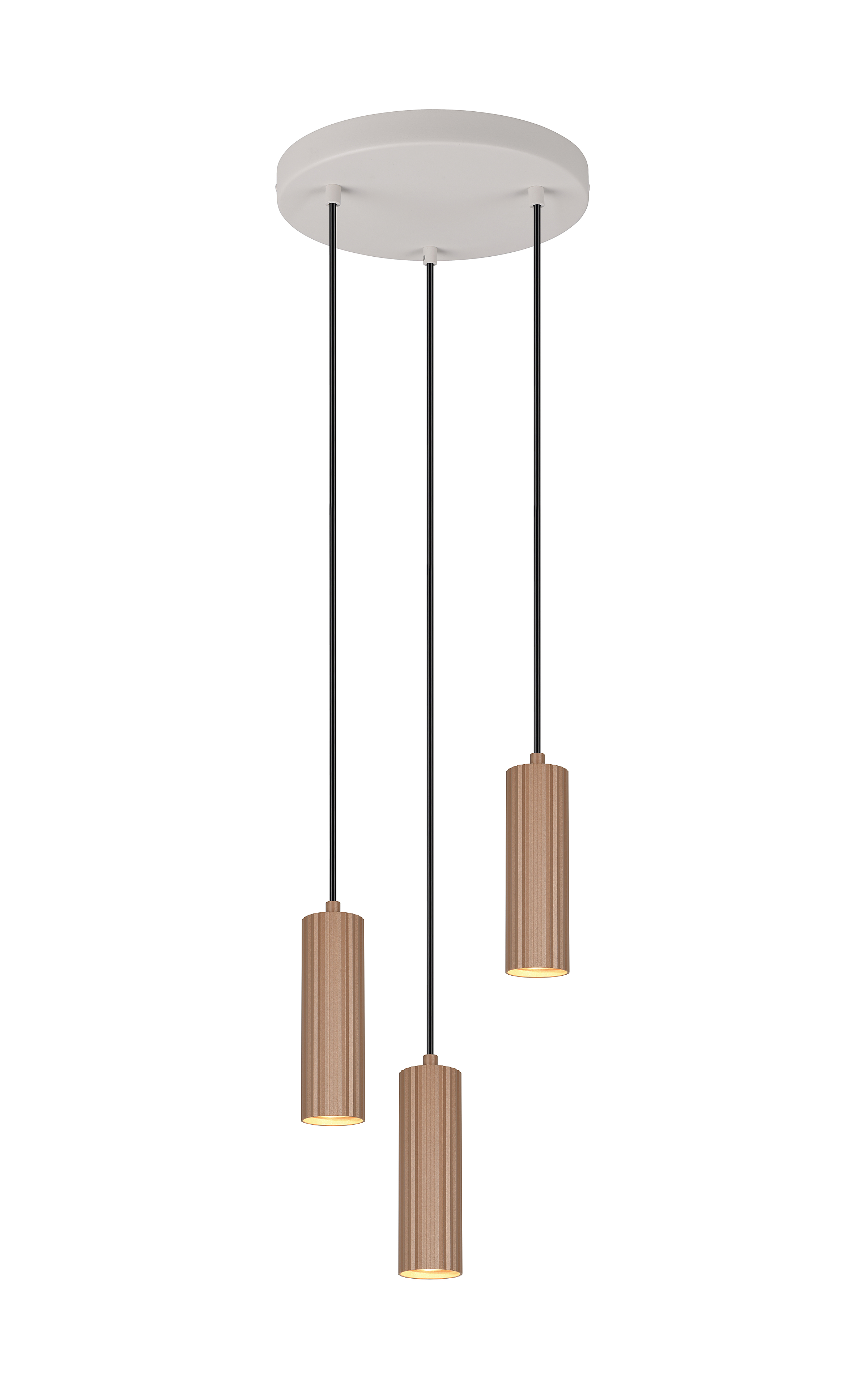 Pendelleuchte Soka 3-flammig Eisen Braun