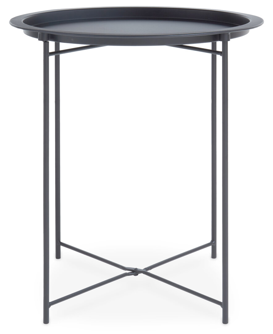 Acero Runder Beistelltisch Metall Grau