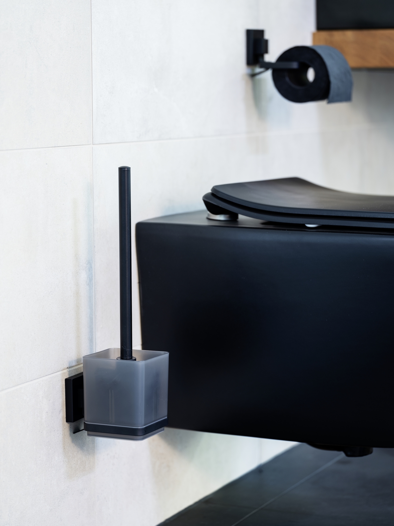 Quadro WC-Garnitur Edelstahl ABS Schwarz